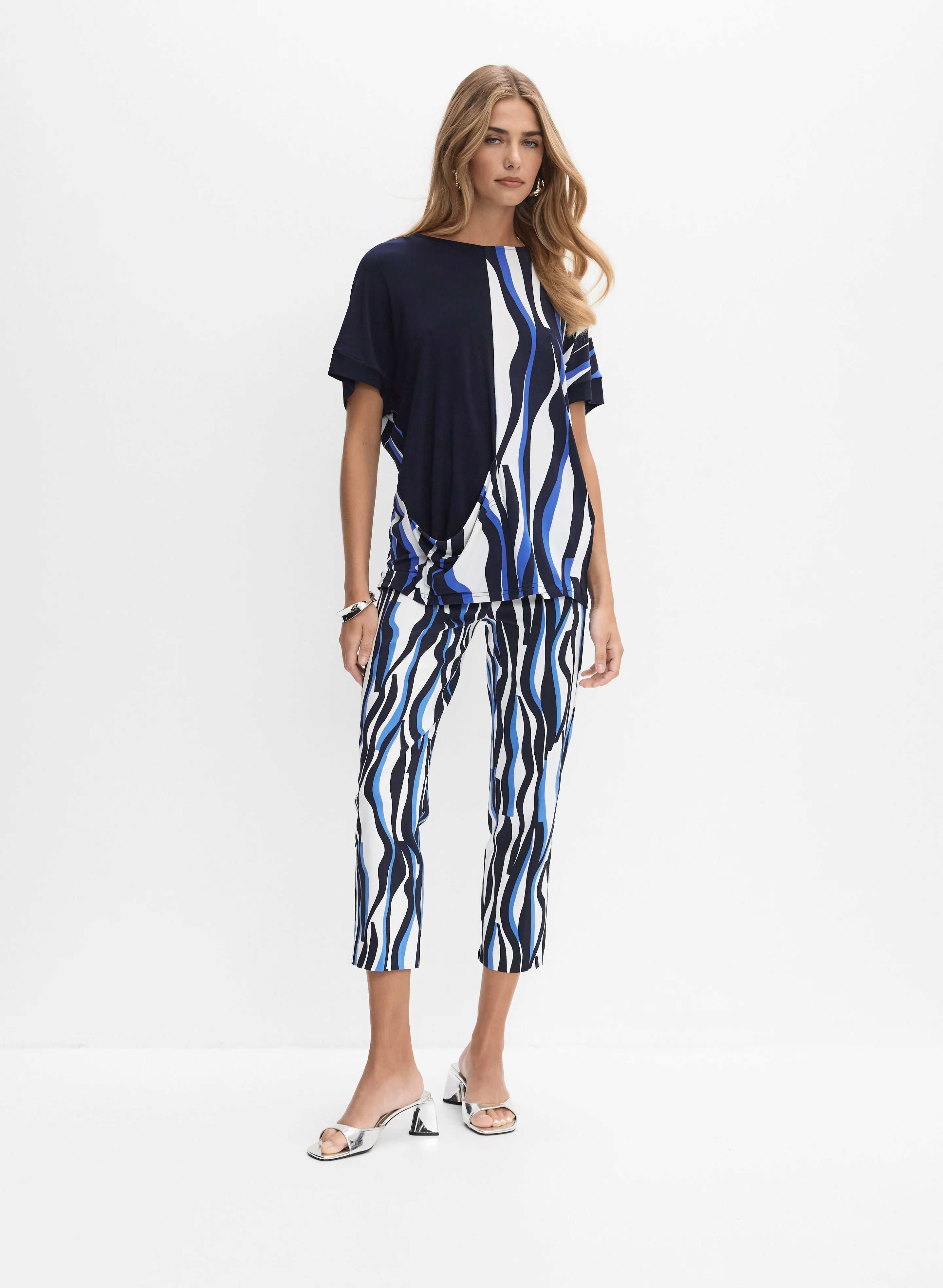 Joseph Ribkoff - Abstract Print Capris - Image 3
