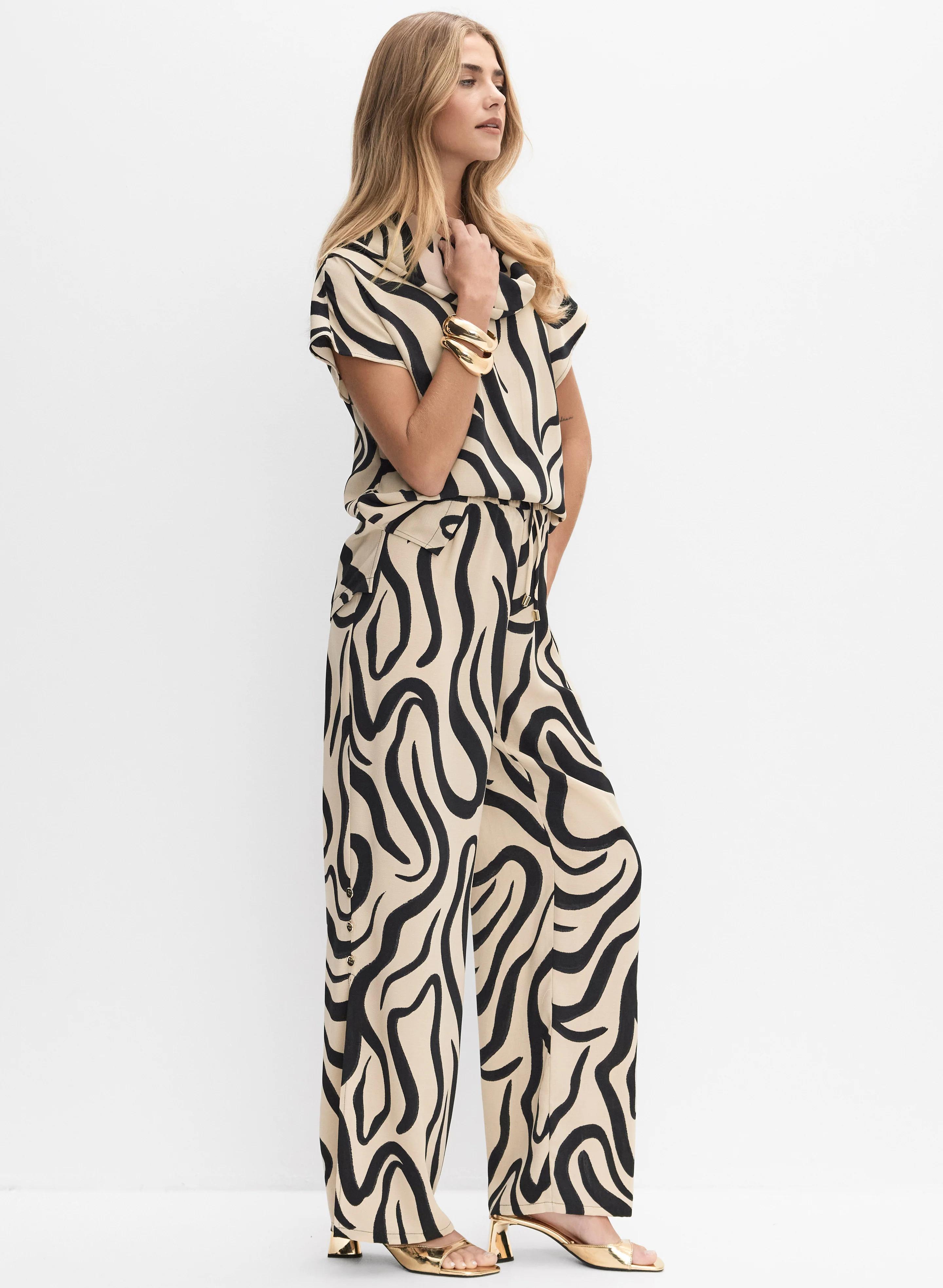 Joseph Ribkoff - Abstract Print Pants - Image 5