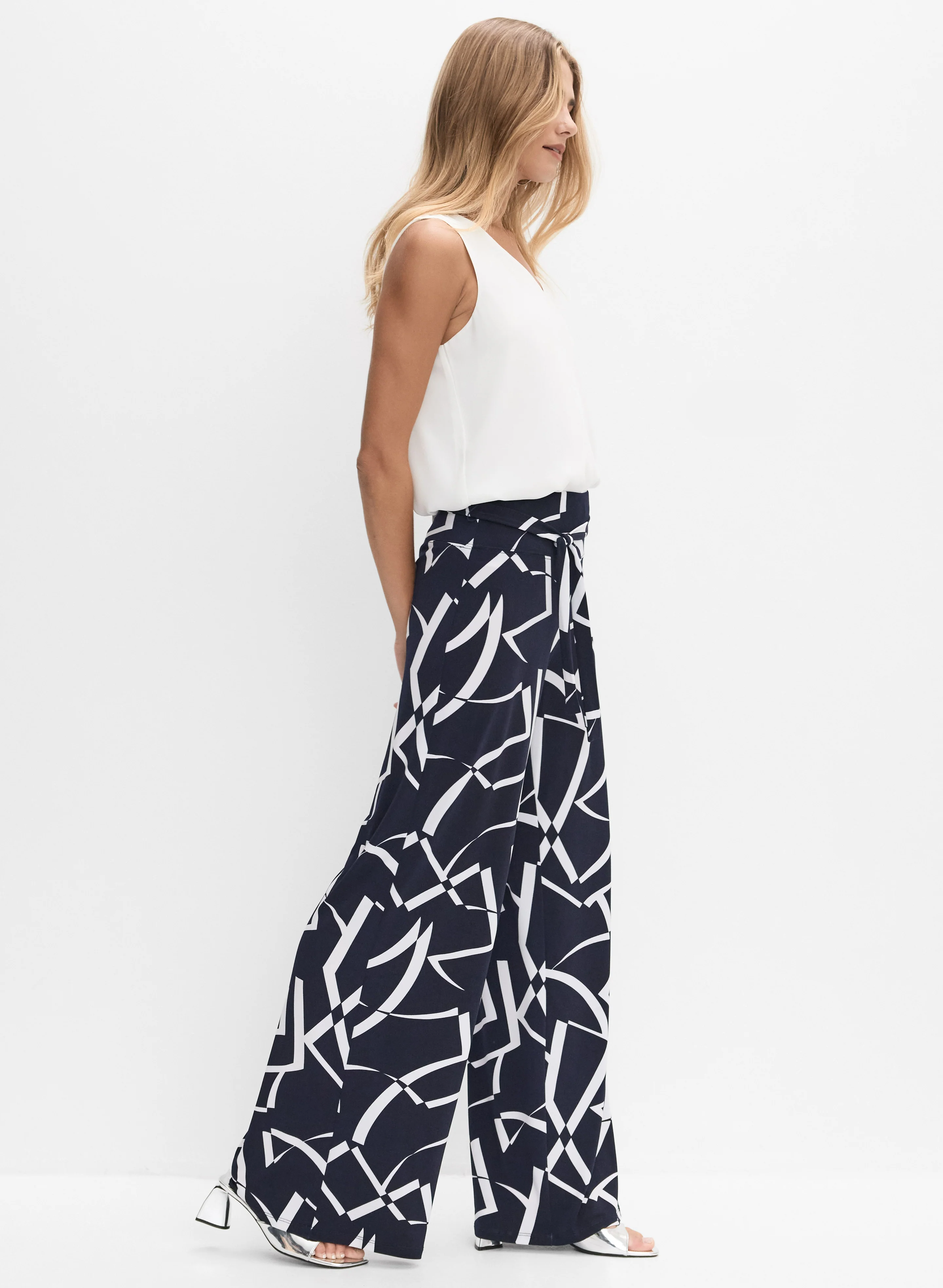 Joseph Ribkoff - Abstract Wide-Leg Pants - Image 5