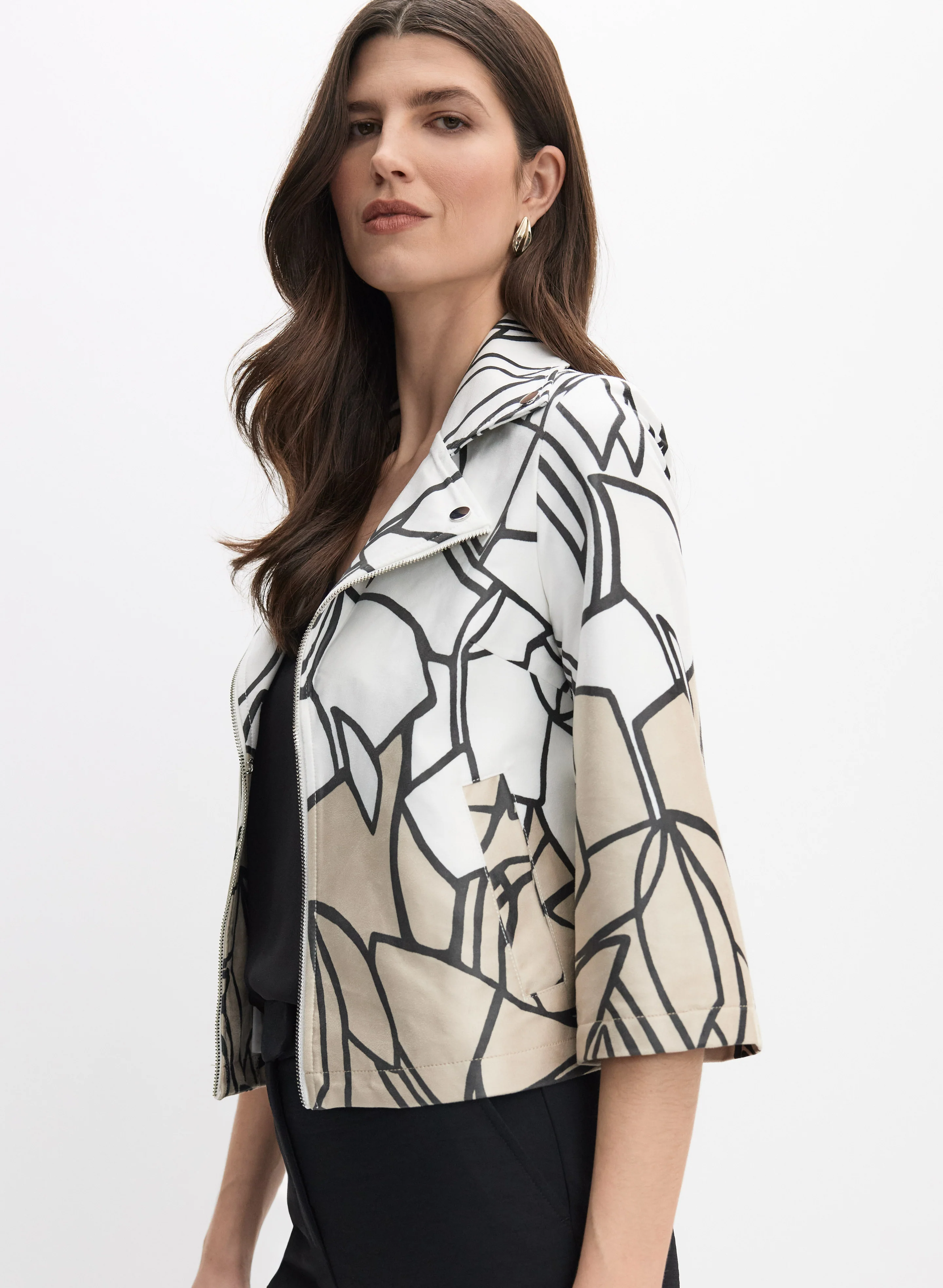 Joseph Ribkoff - Abstract Zip Jacket - Image 5