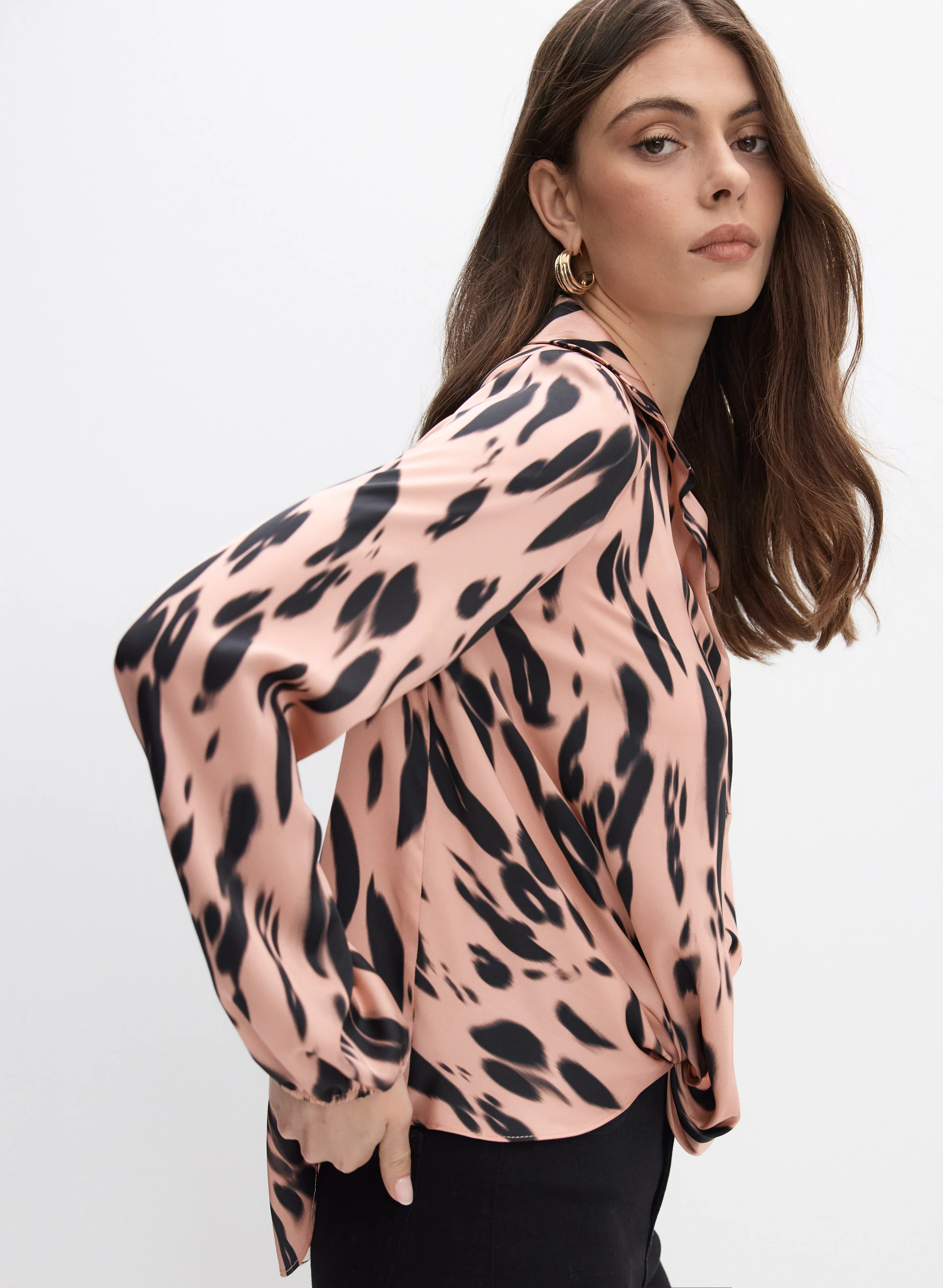 Joseph Ribkoff - Animal Print Satin Blouse - Image 5