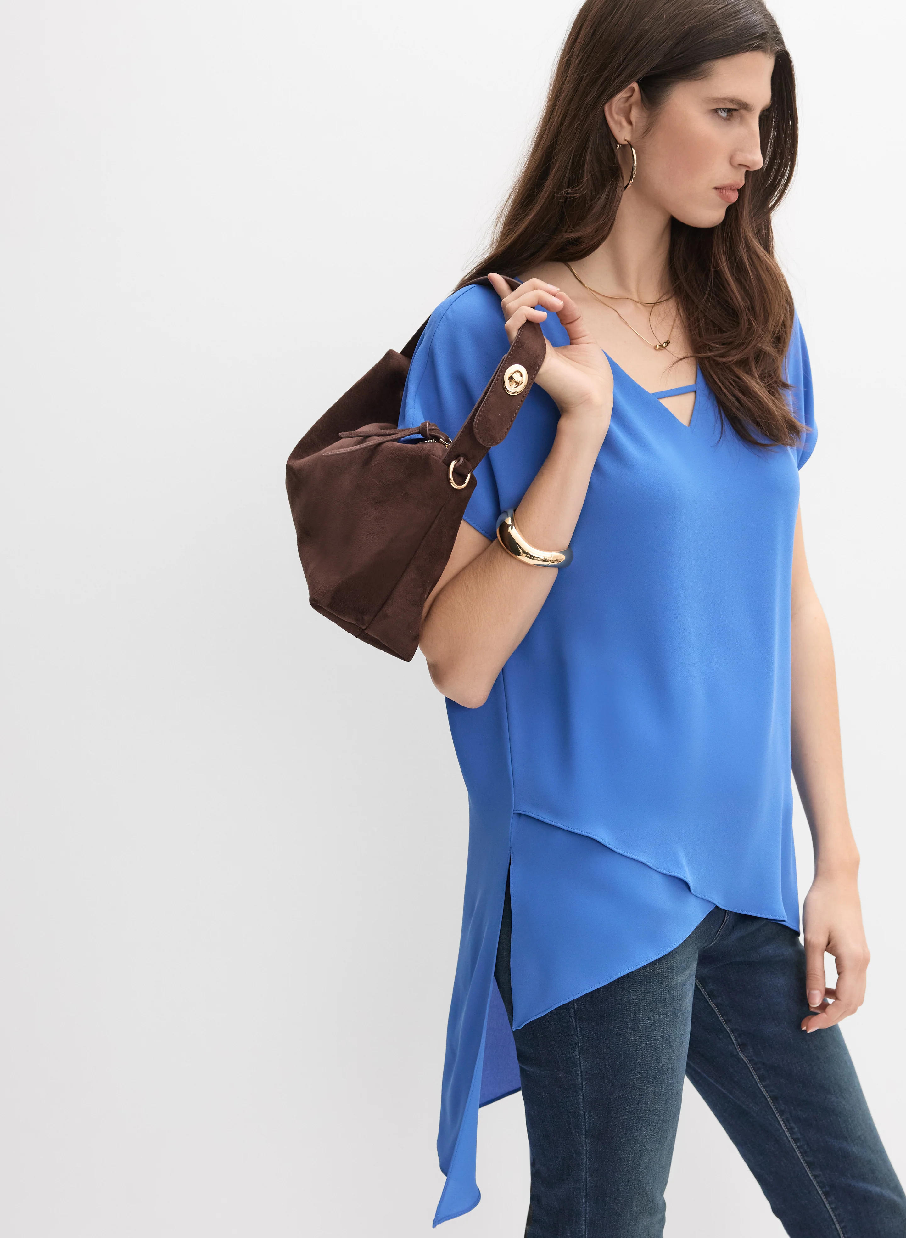 Joseph Ribkoff - Asymmetric Hem Blouse - Image 5