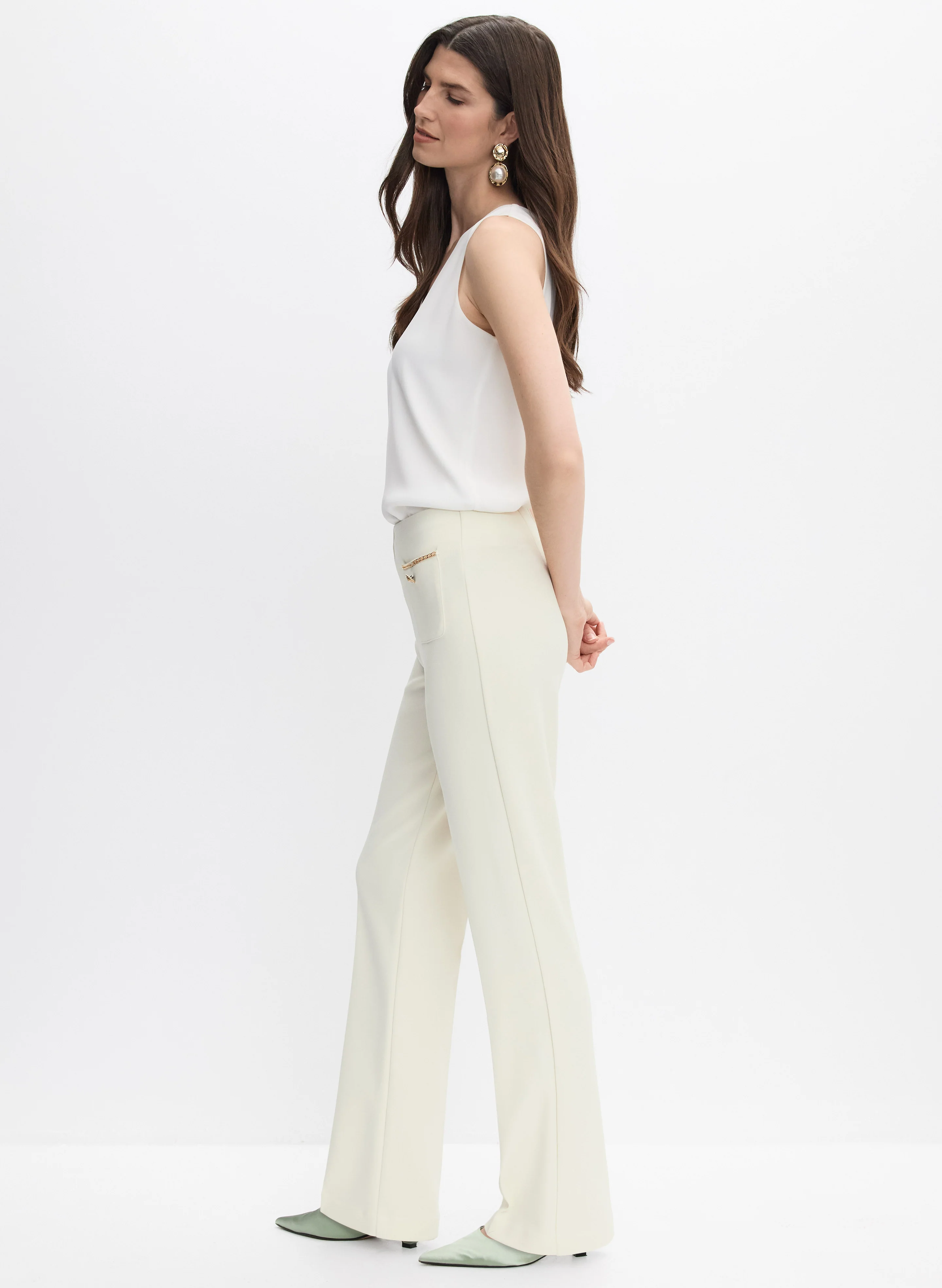 Joseph Ribkoff - Chain Embellished Straight-Leg Pants - Image 5