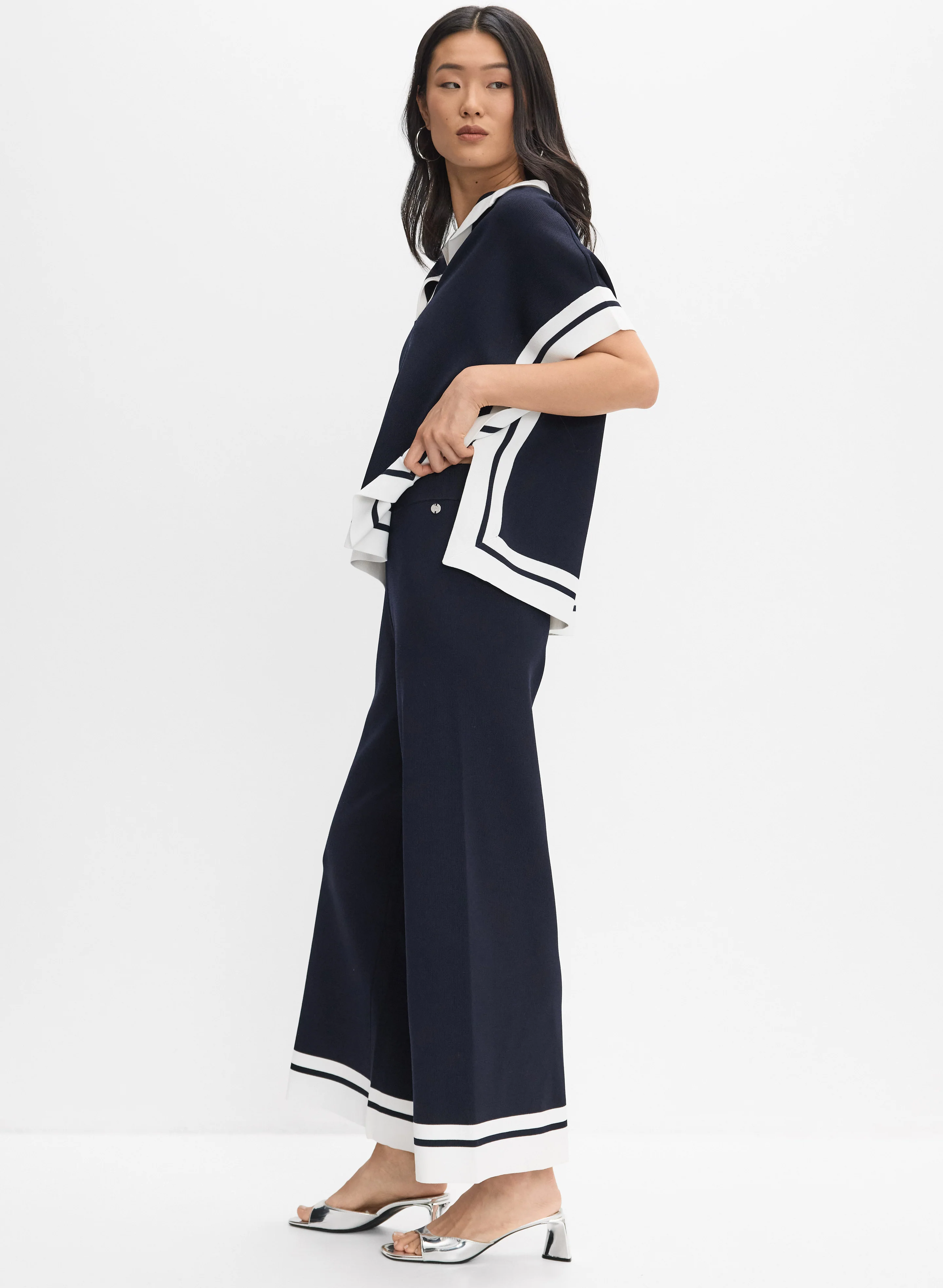 Joseph Ribkoff - Contrast Trim Pants - Image 5