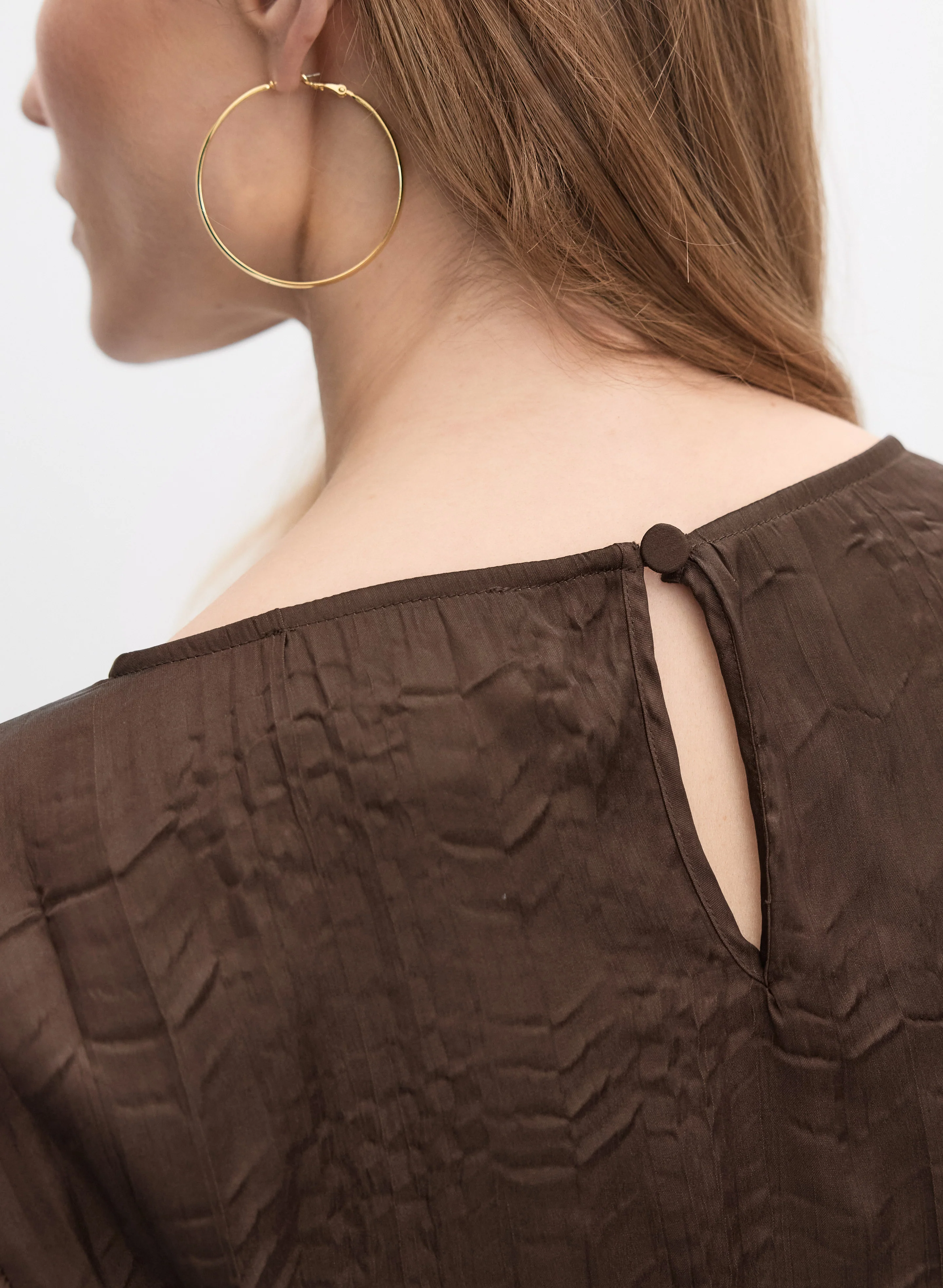 Joseph Ribkoff - Embossed Bishop Sleeve Blouse - Image 2