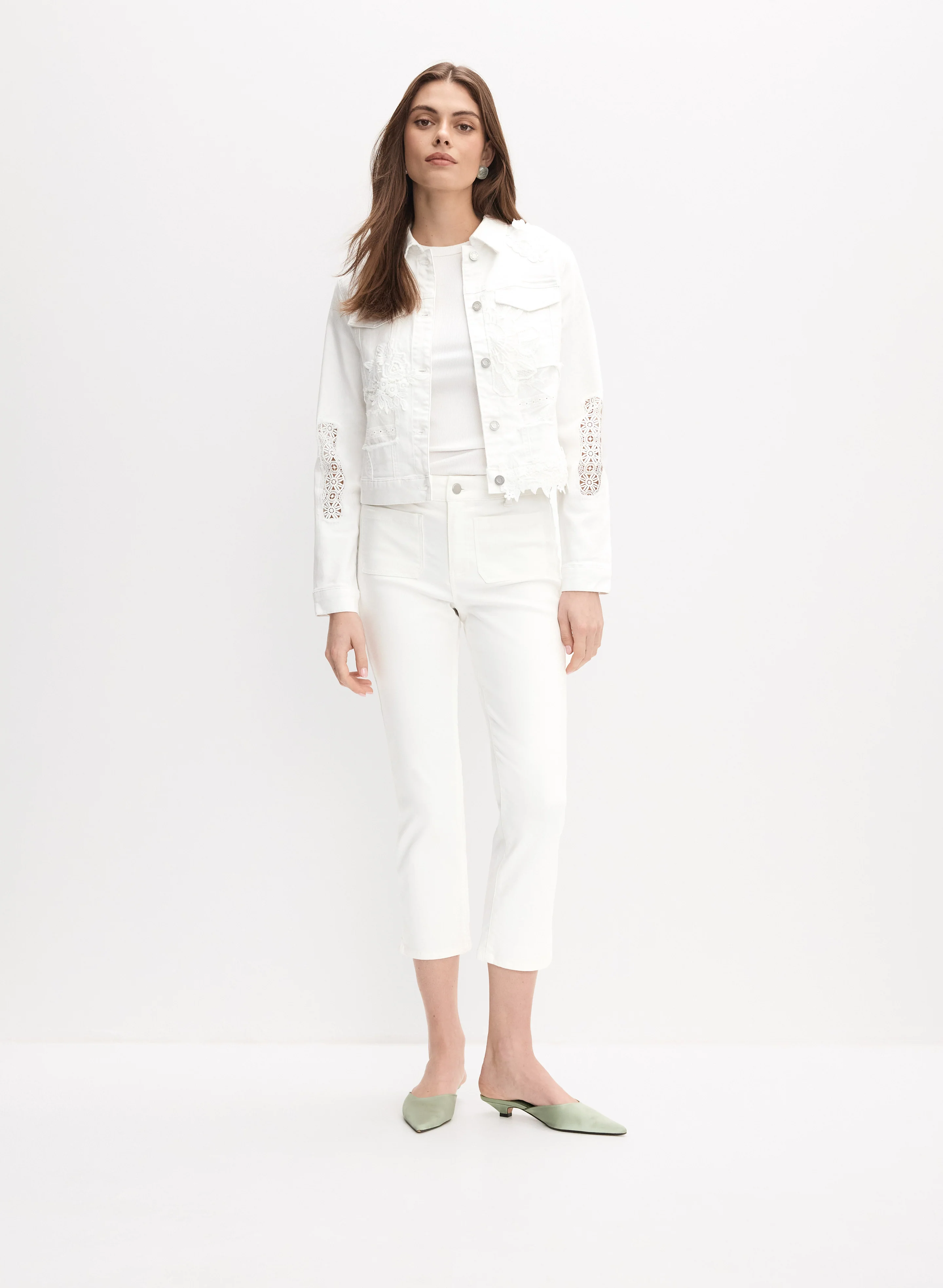 Joseph Ribkoff - Embroidered Detail Jean Jacket - Image 3