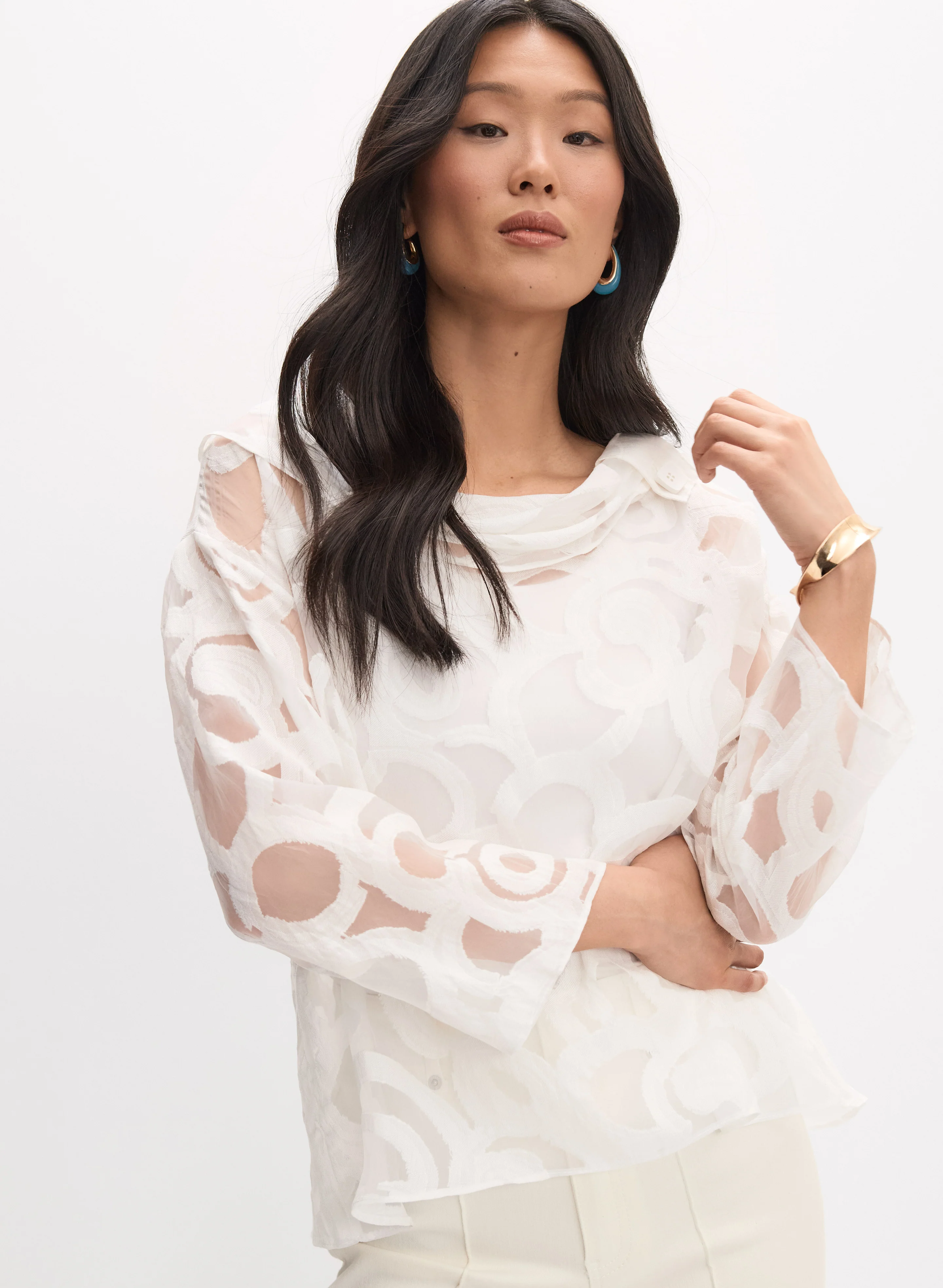 Joseph Ribkoff - Embroidered Sheer Blouse