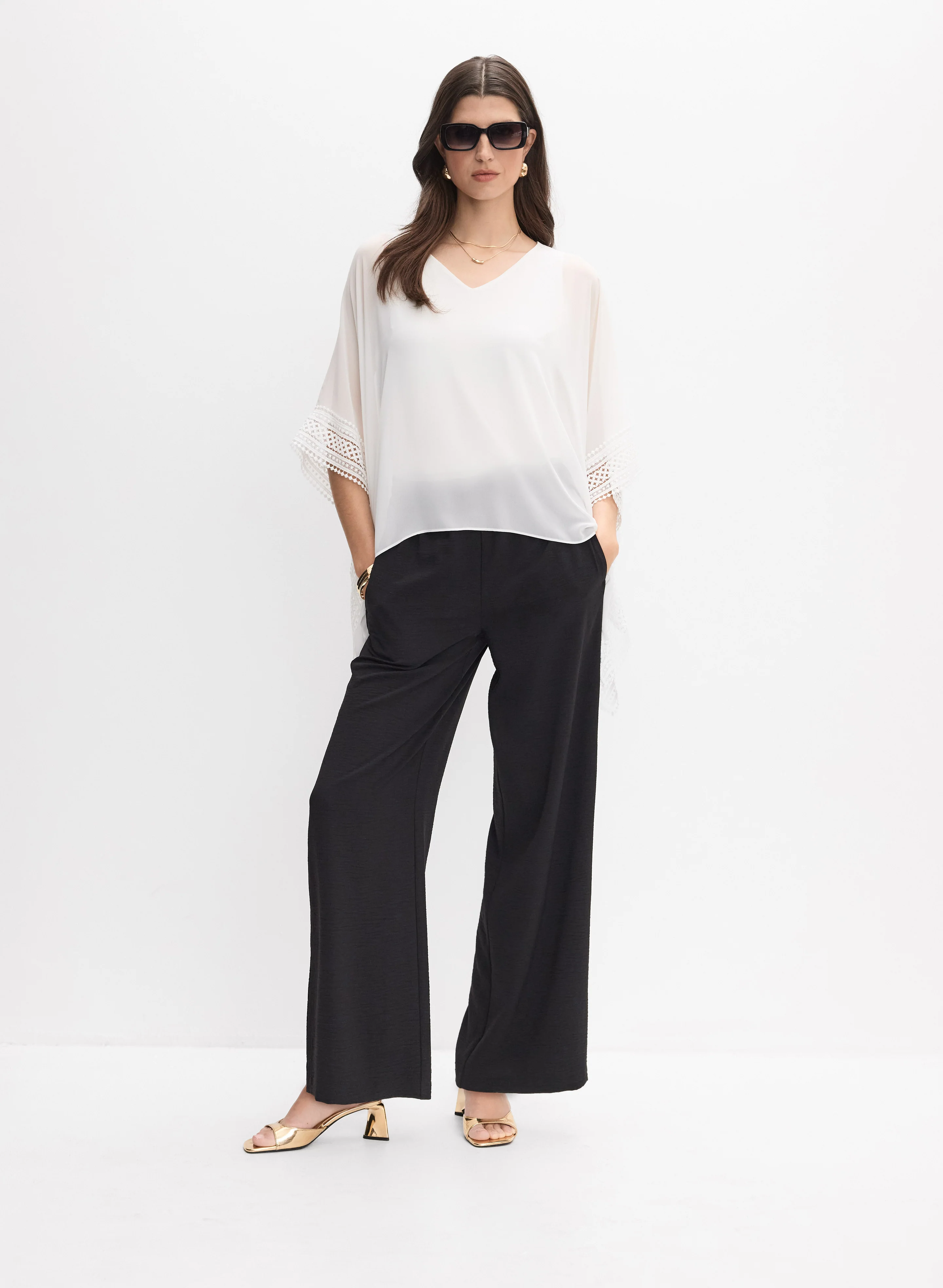 Joseph Ribkoff - Embroidered Trim Blouse - Image 3