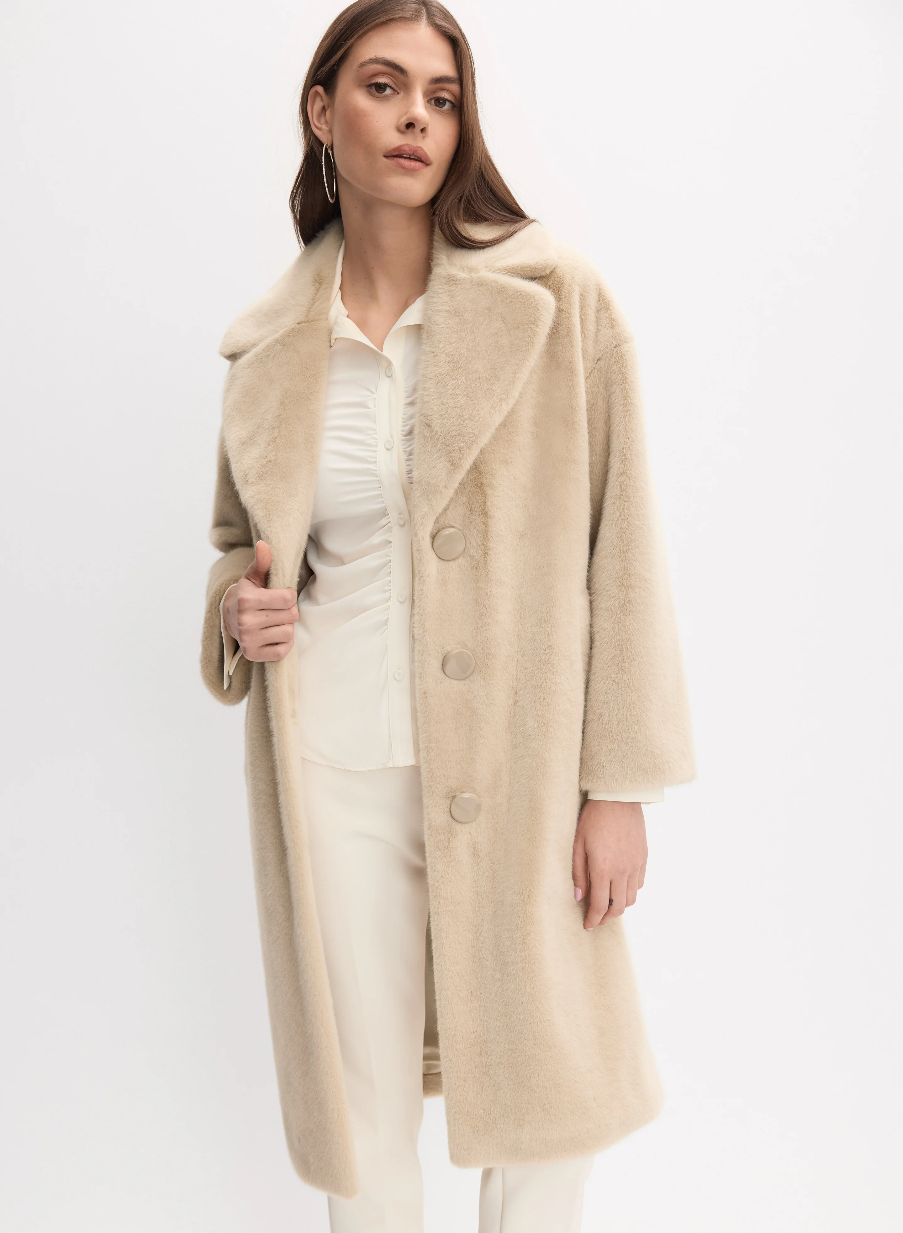 Joseph Ribkoff - Faux-Fur Button Coat