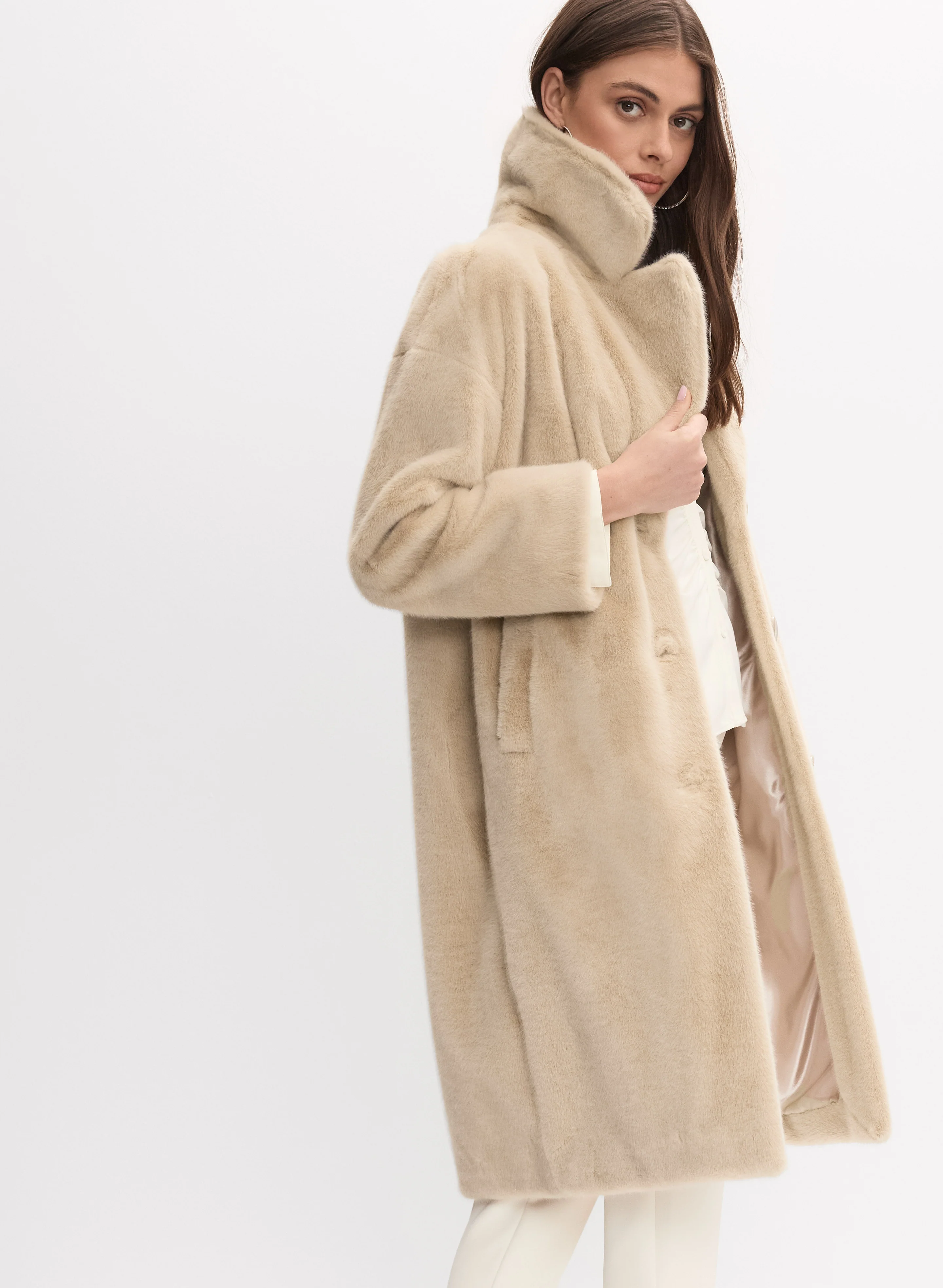 Joseph Ribkoff - Faux-Fur Button Coat - Image 3