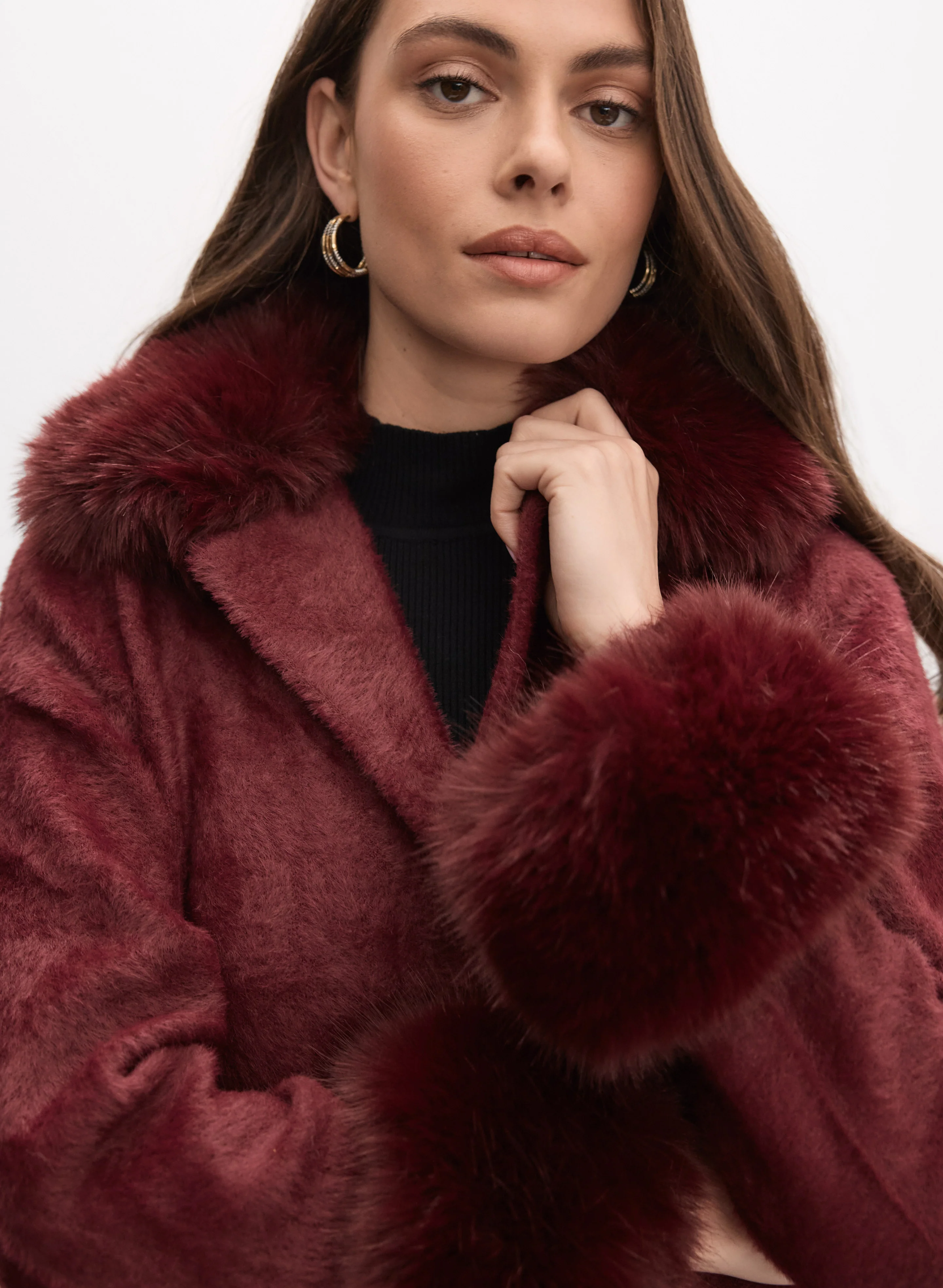 Joseph Ribkoff - Faux-Fur Detail Coat - Image 2