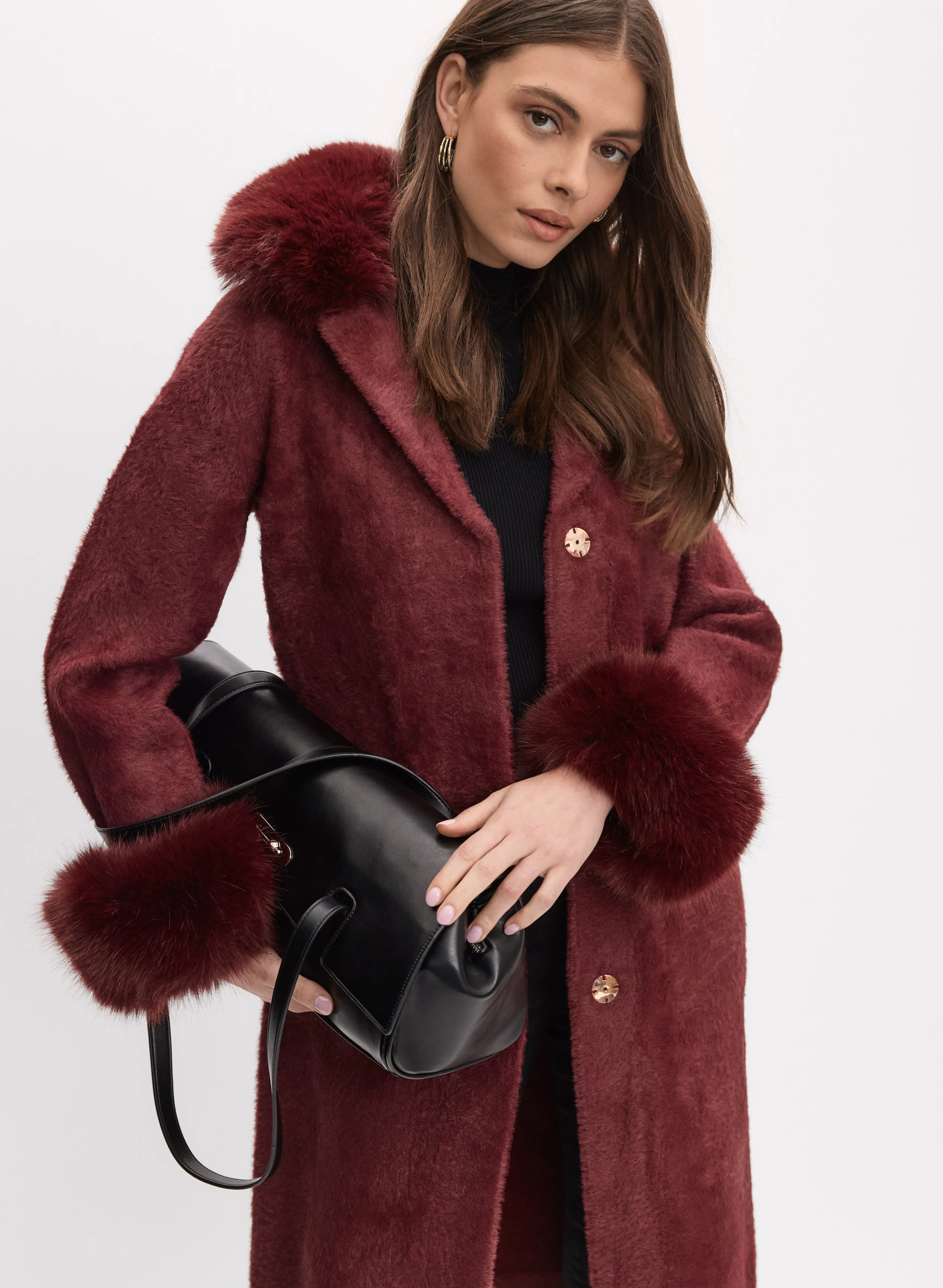 Joseph Ribkoff - Faux-Fur Detail Coat - Image 5