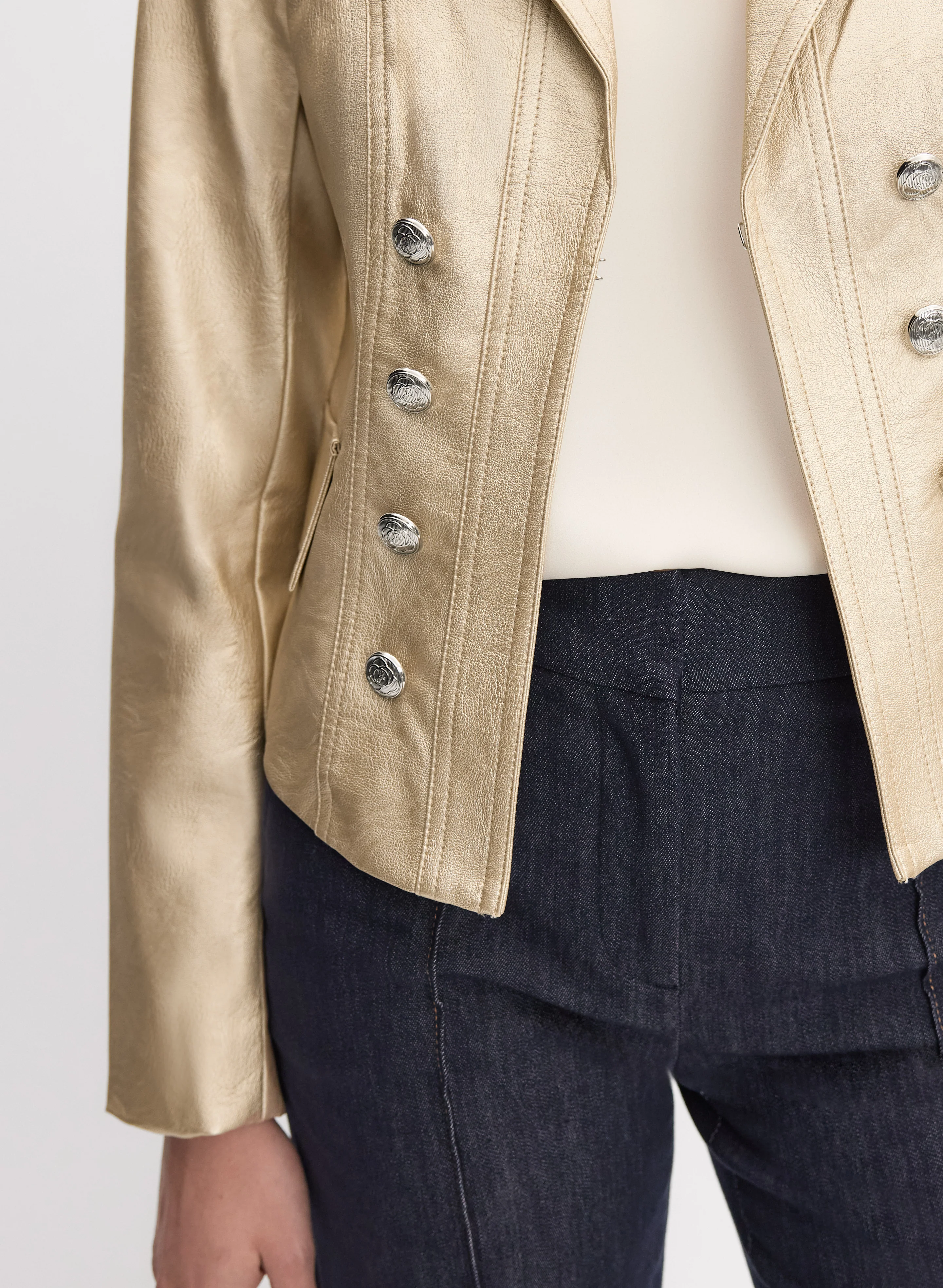 Joseph Ribkoff - Faux-Suede Cropped Jacket - Image 2