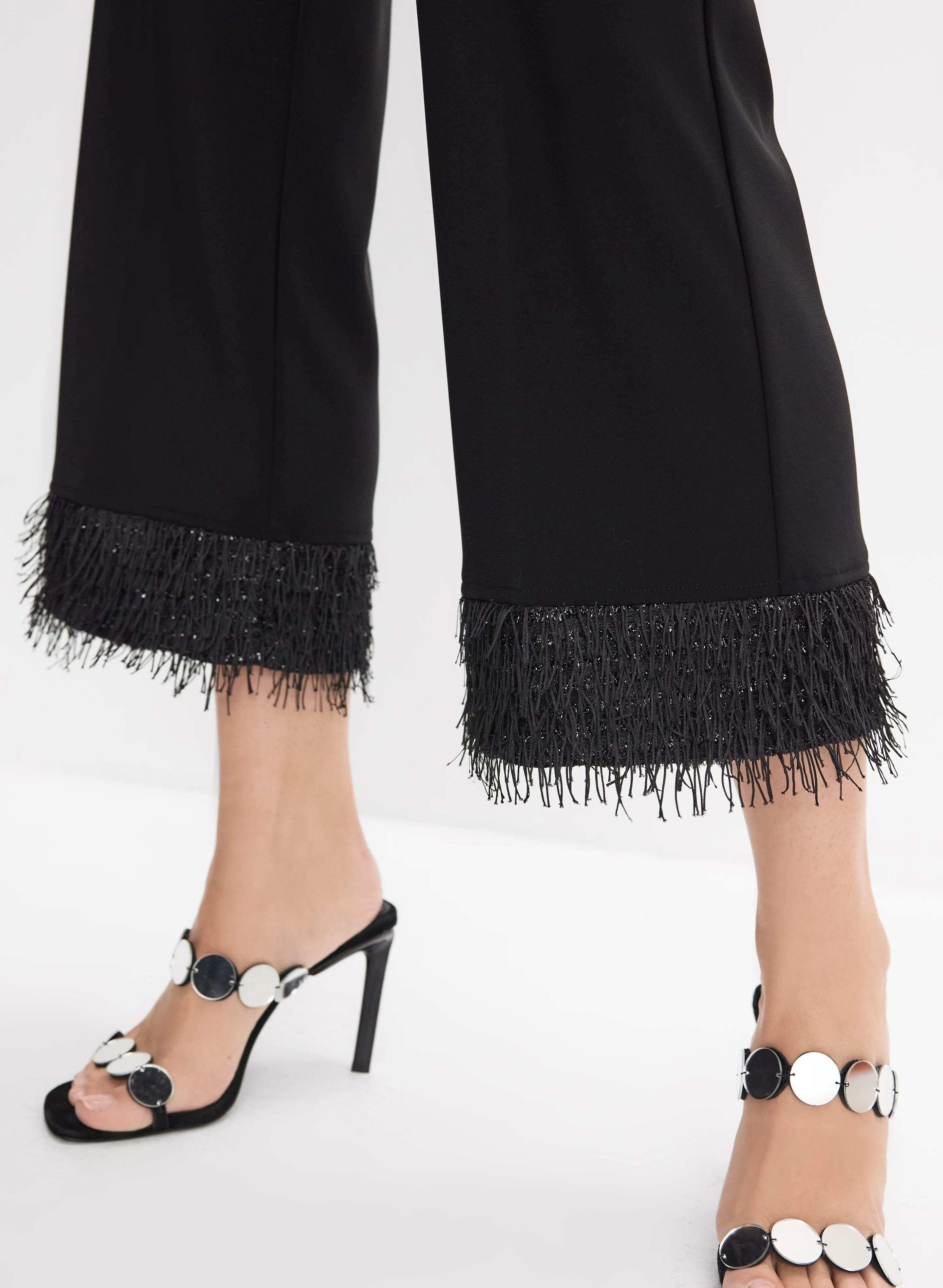 Joseph Ribkoff - Feather Trim Pants - Image 4