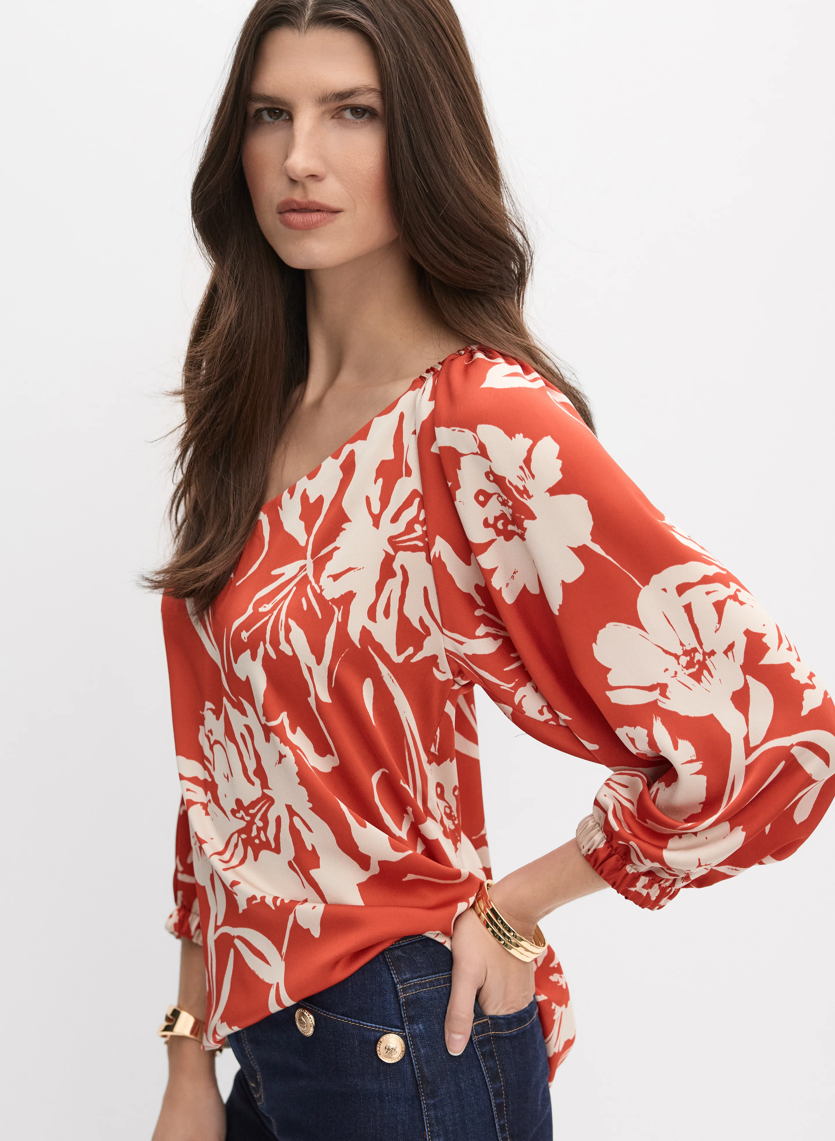Joseph Ribkoff - Floral Crepe Blouse - Image 5