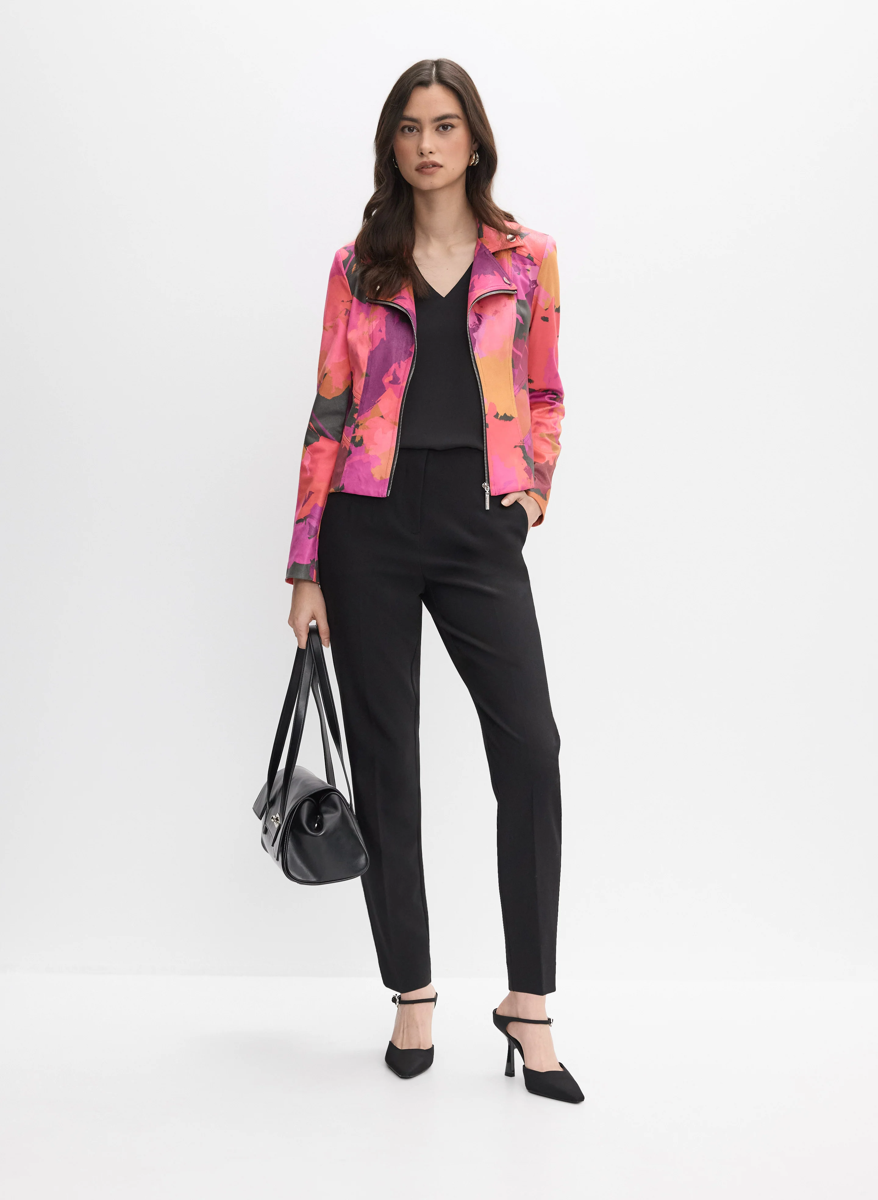 Joseph Ribkoff - Floral Faux-Suede Jacket - Image 3