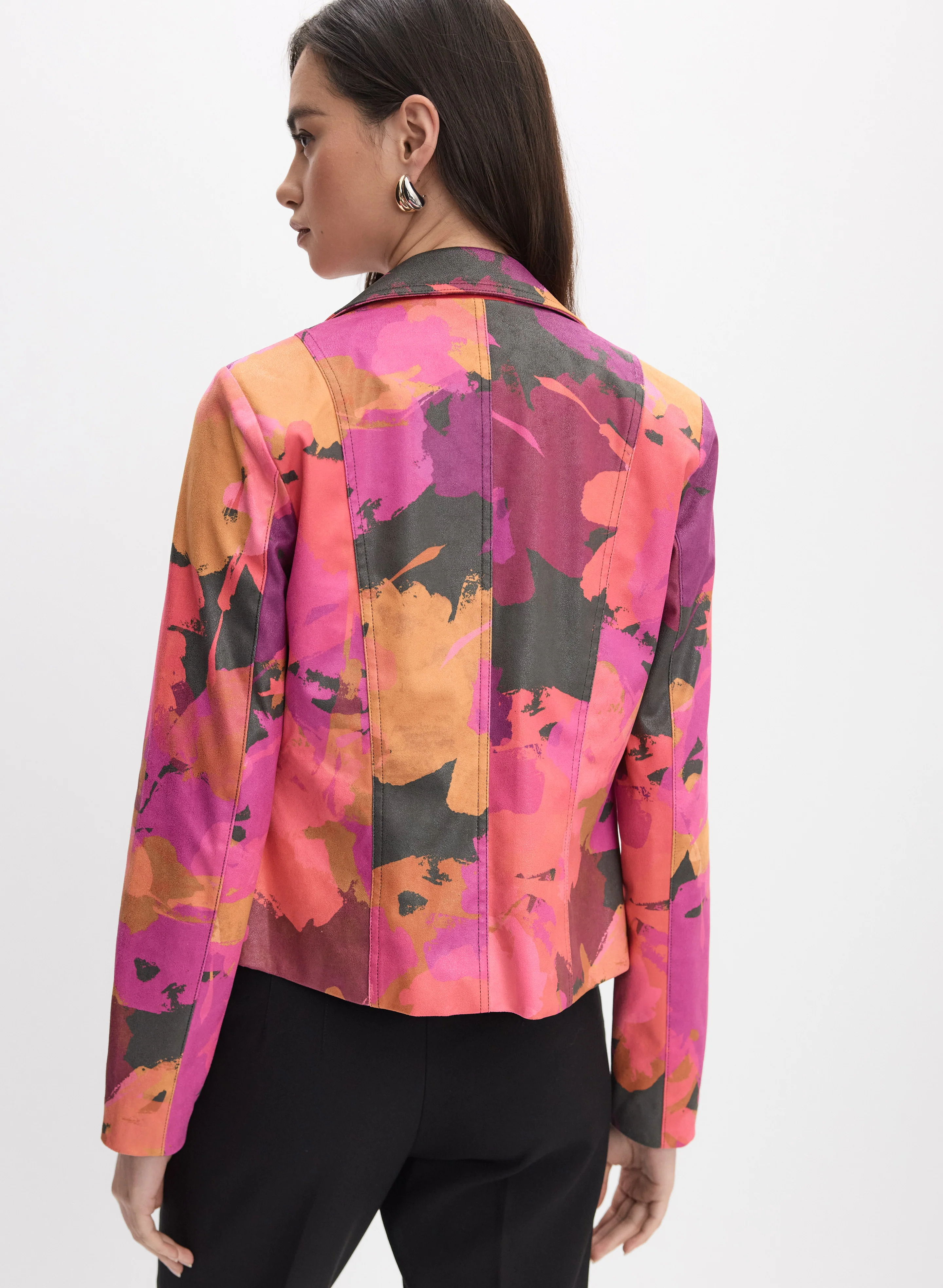 Joseph Ribkoff - Floral Faux-Suede Jacket - Image 4