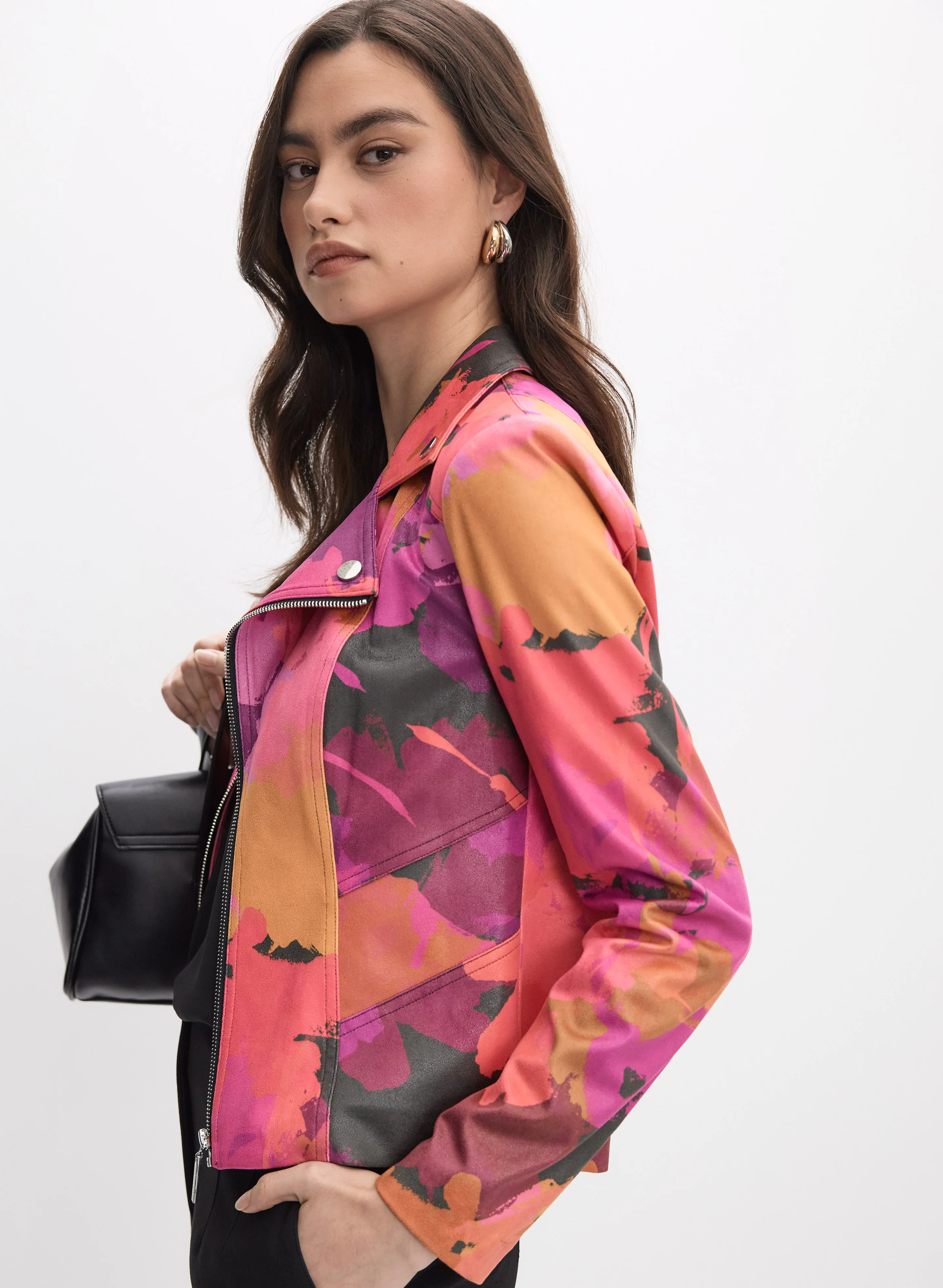 Joseph Ribkoff - Floral Faux-Suede Jacket - Image 5