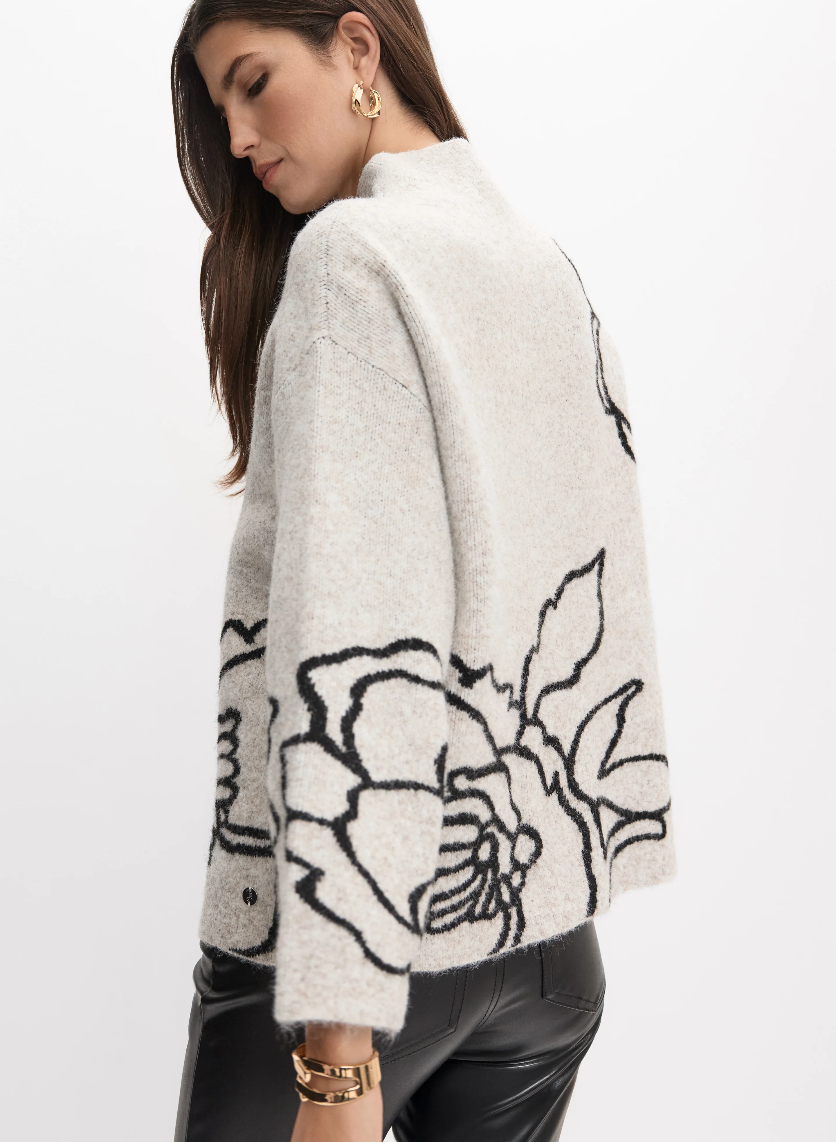 Joseph Ribkoff - Floral Knit Pullover - Image 4