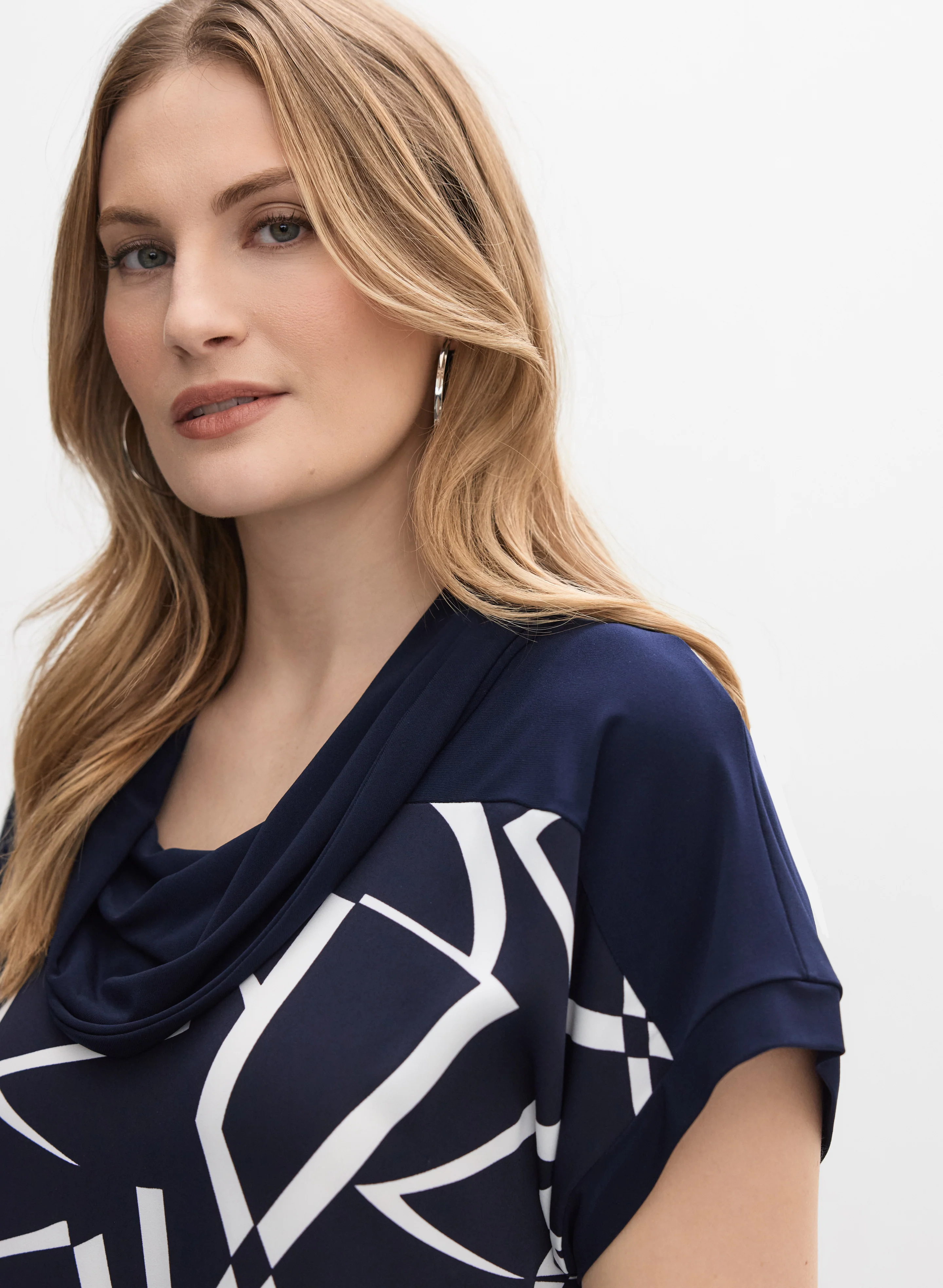 Joseph Ribkoff - Geometric Cowl Neck Top - Image 2