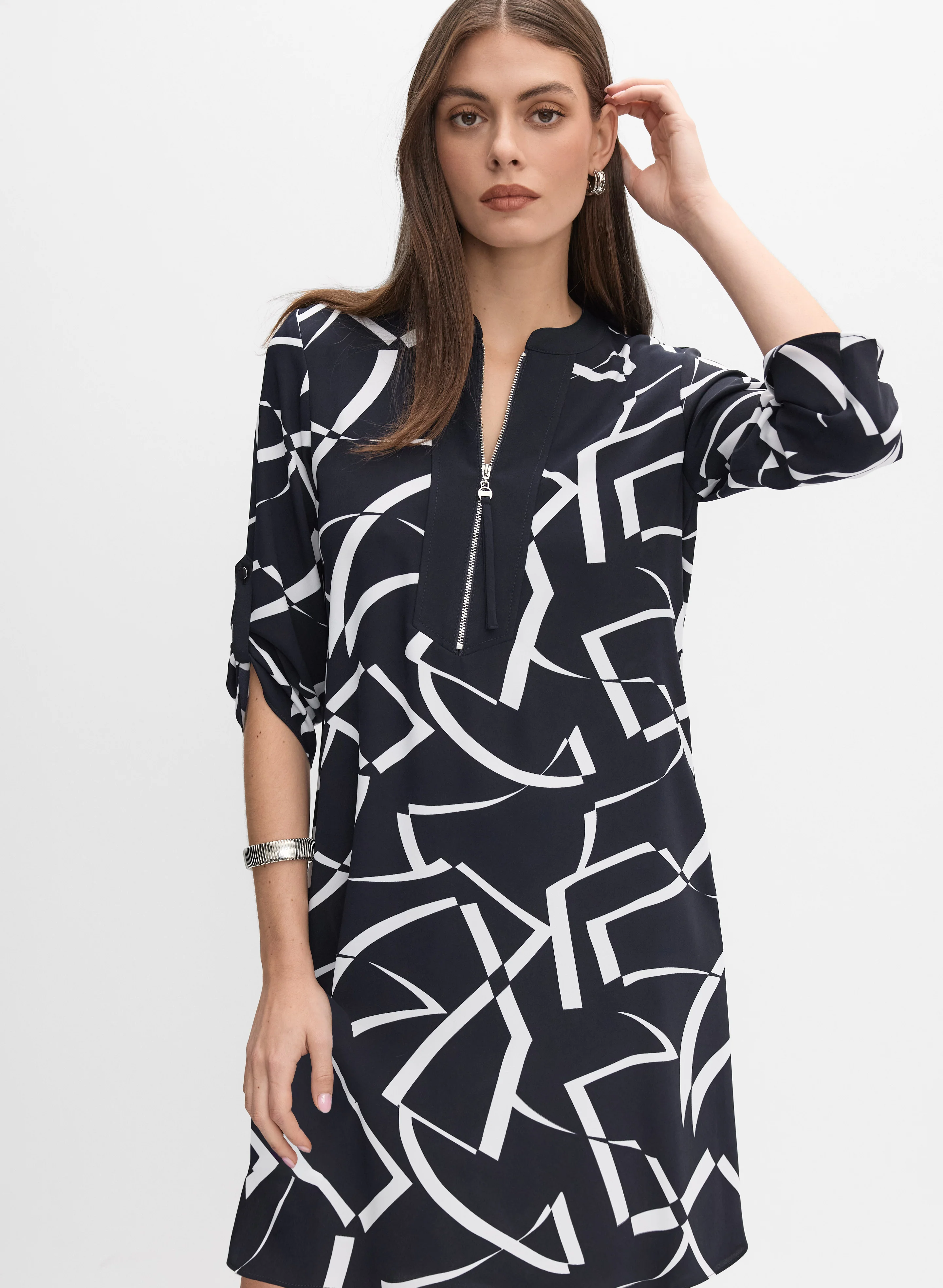 Joseph Ribkoff - Geometric Print Dress - Image 4