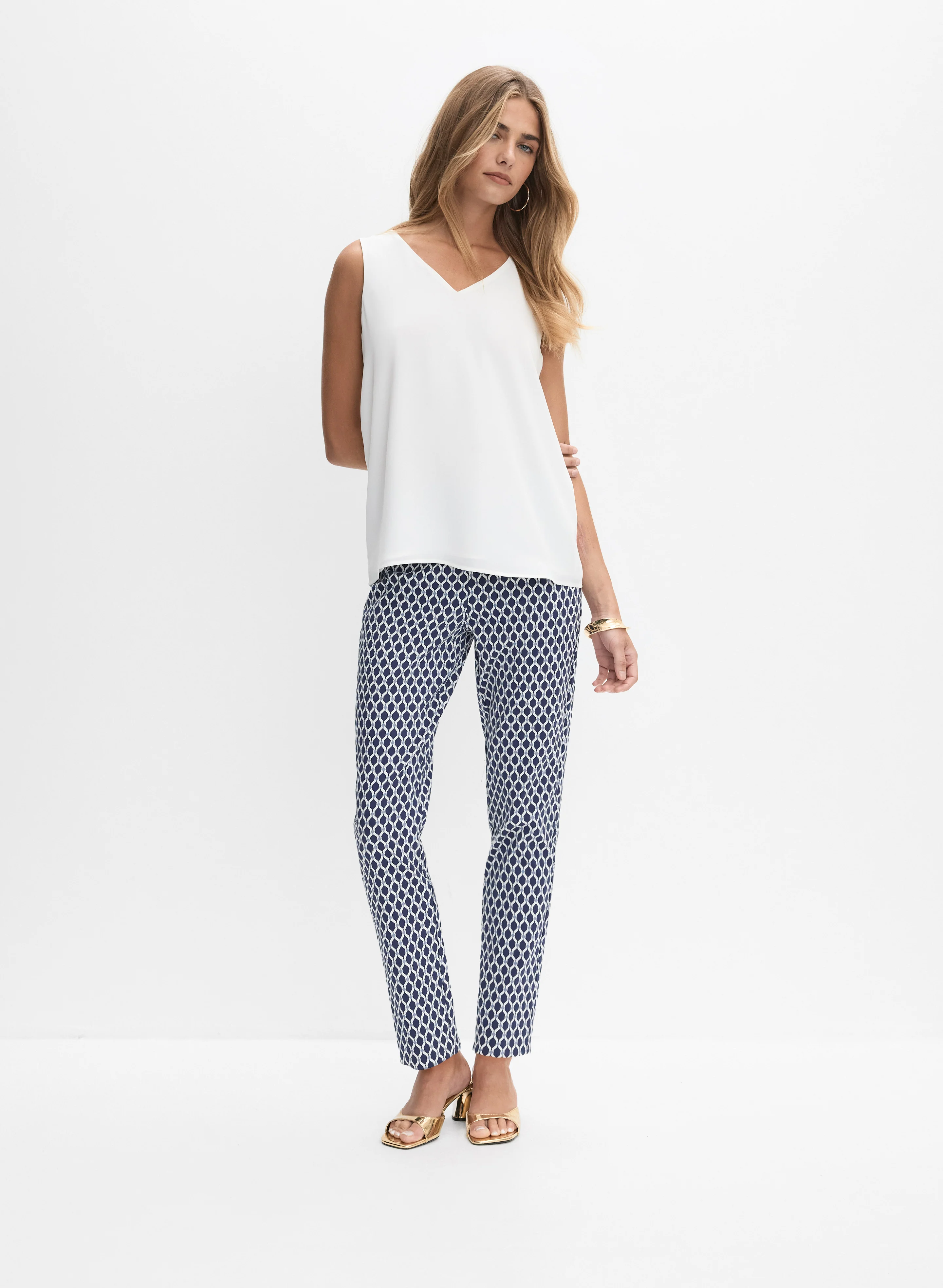 Joseph Ribkoff - Geometric Slim-Leg Pants - Image 3