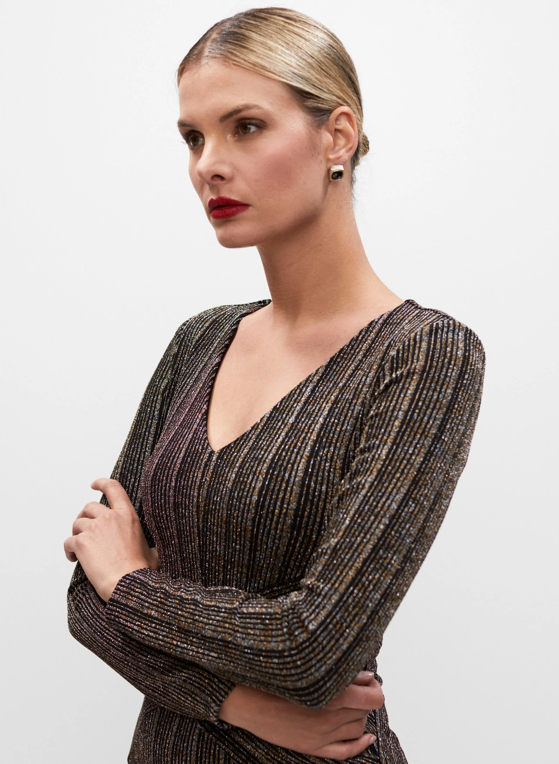 Joseph Ribkoff - Glitter Jersey Dress - Image 4
