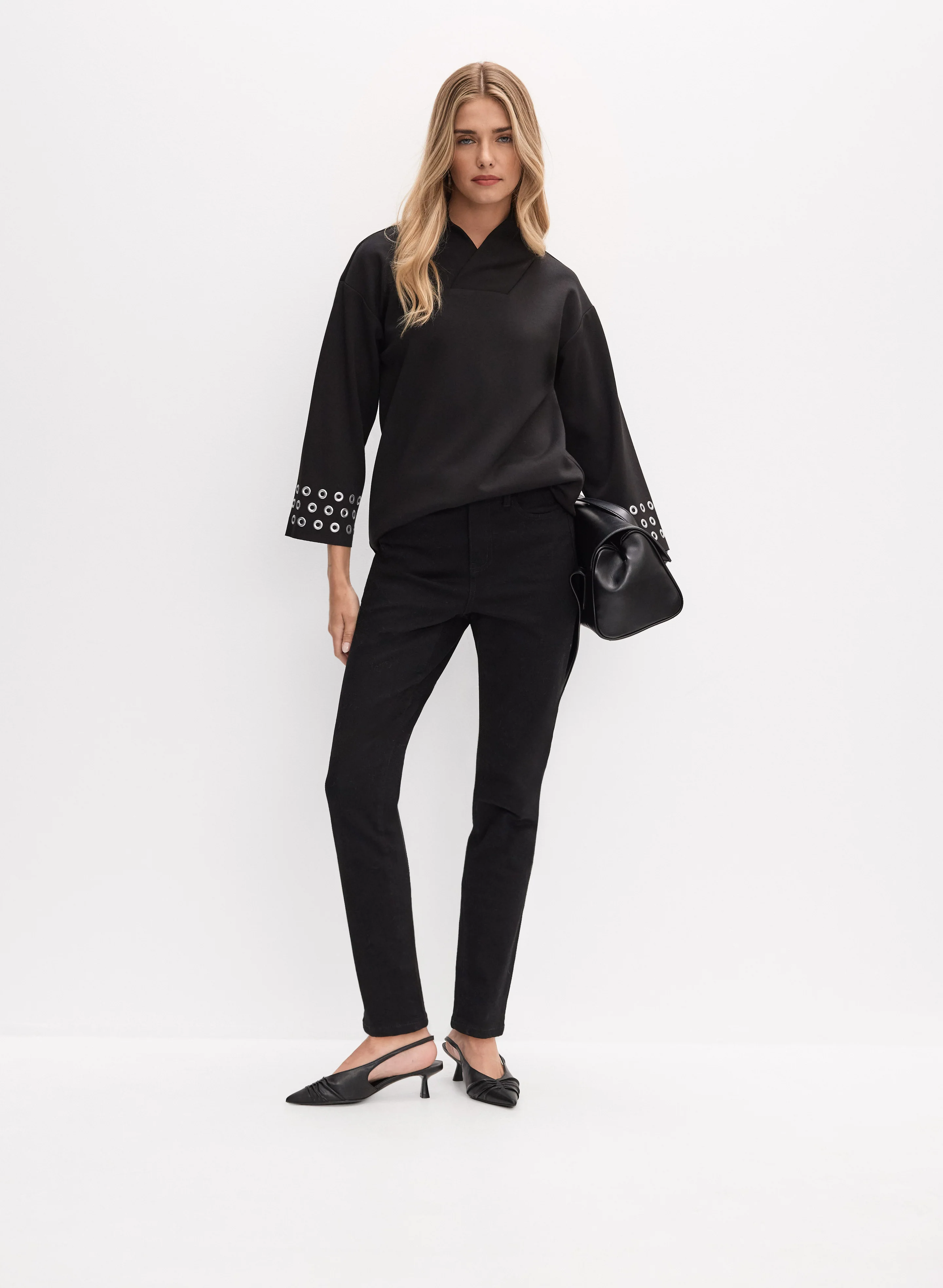 Joseph Ribkoff - Grommet Detail Sweater - Image 3