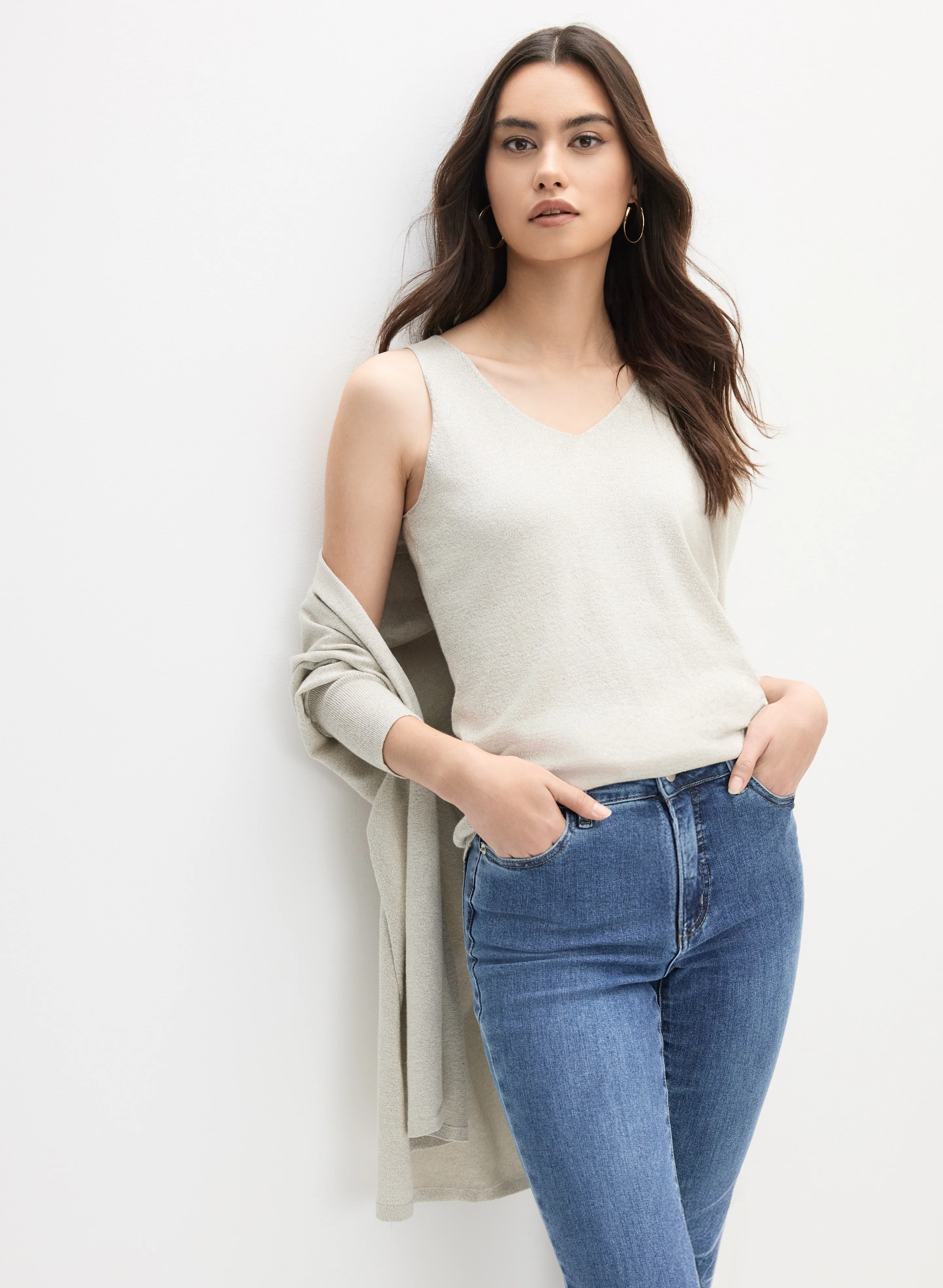 Joseph Ribkoff - Knit Cardigan & Tank Top Set - Image 5