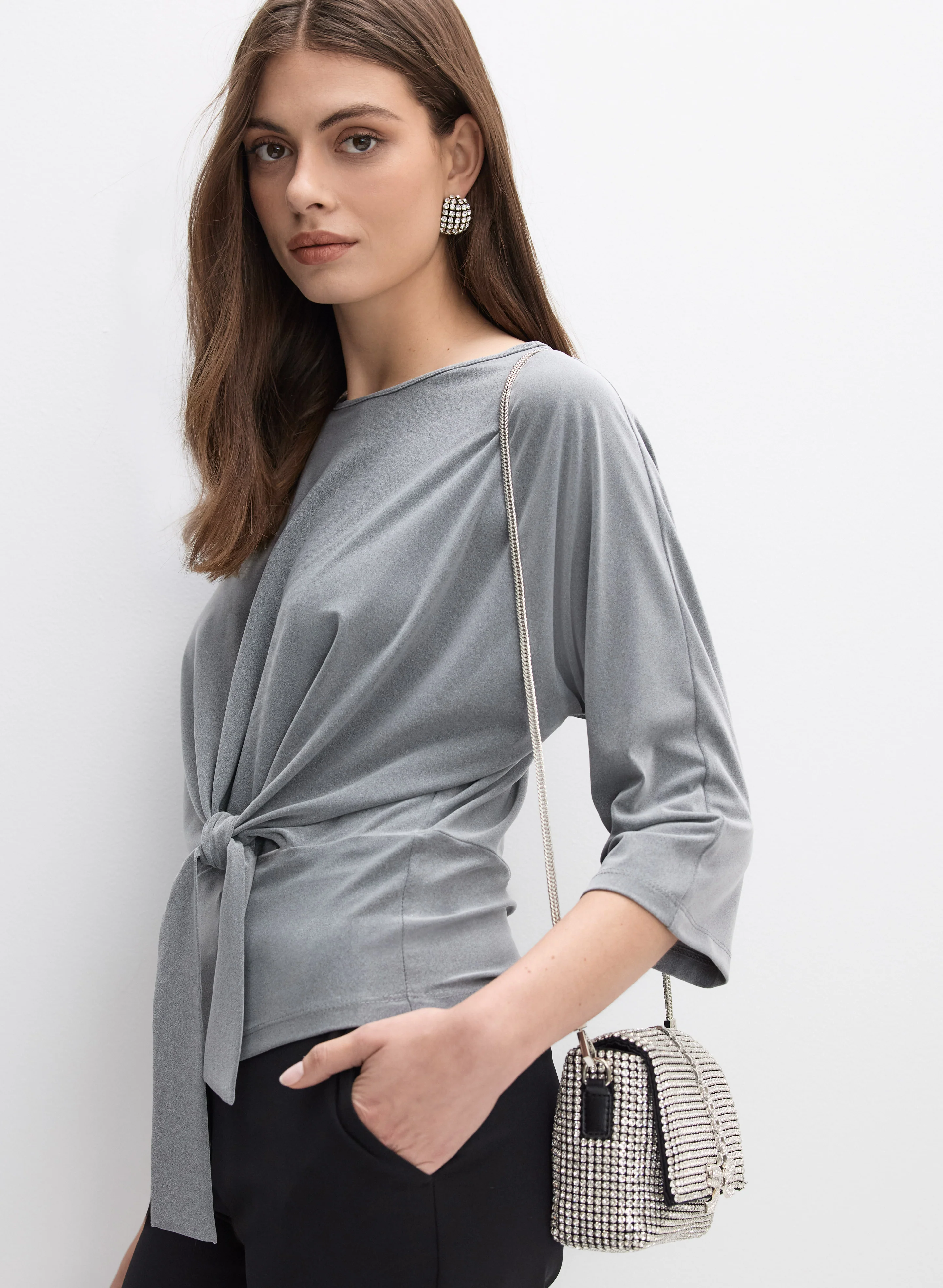 Joseph Ribkoff - Knot Tie Top - Image 5