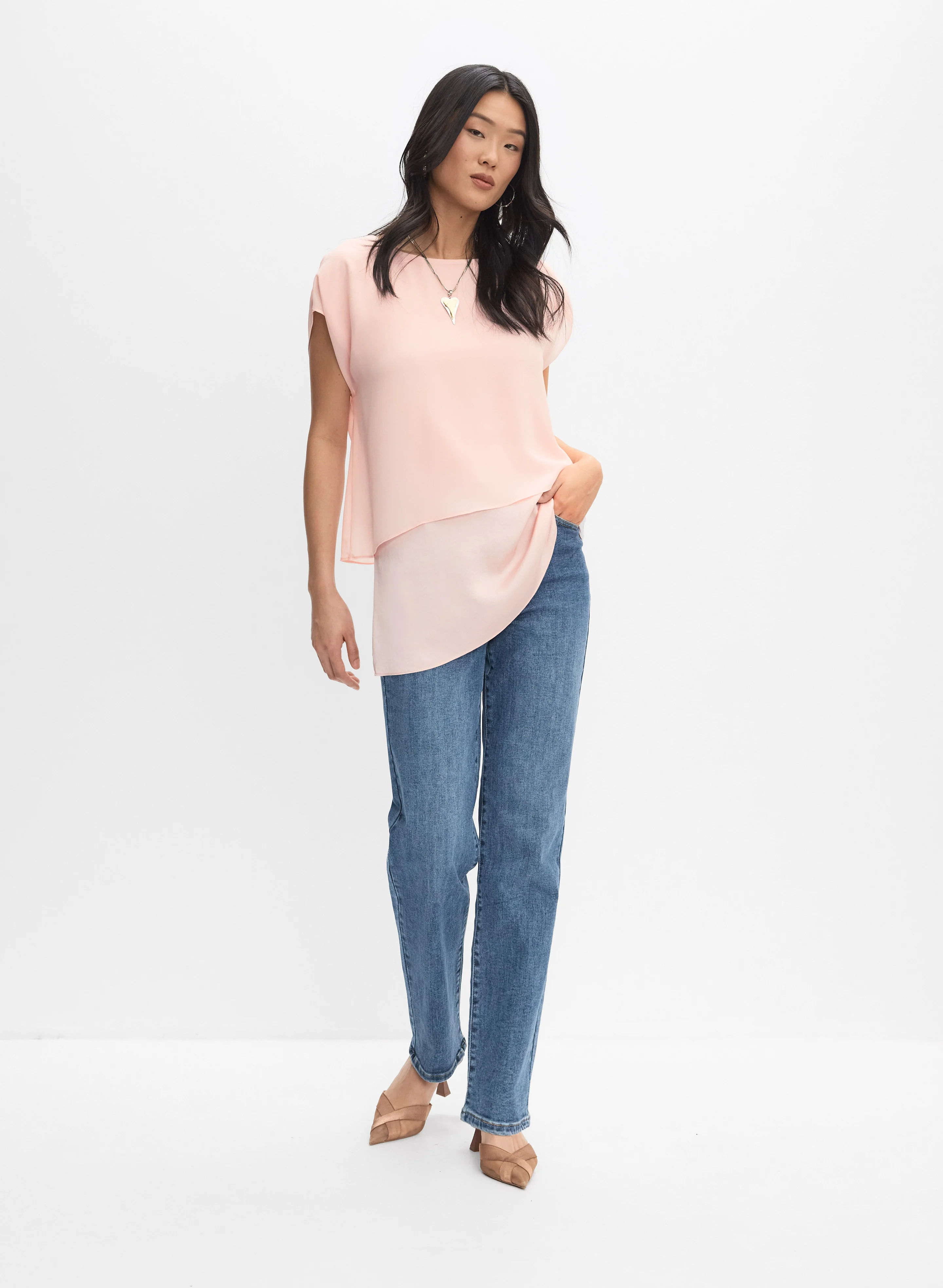 Joseph Ribkoff - Layered Asymmetrical Blouse - Image 3