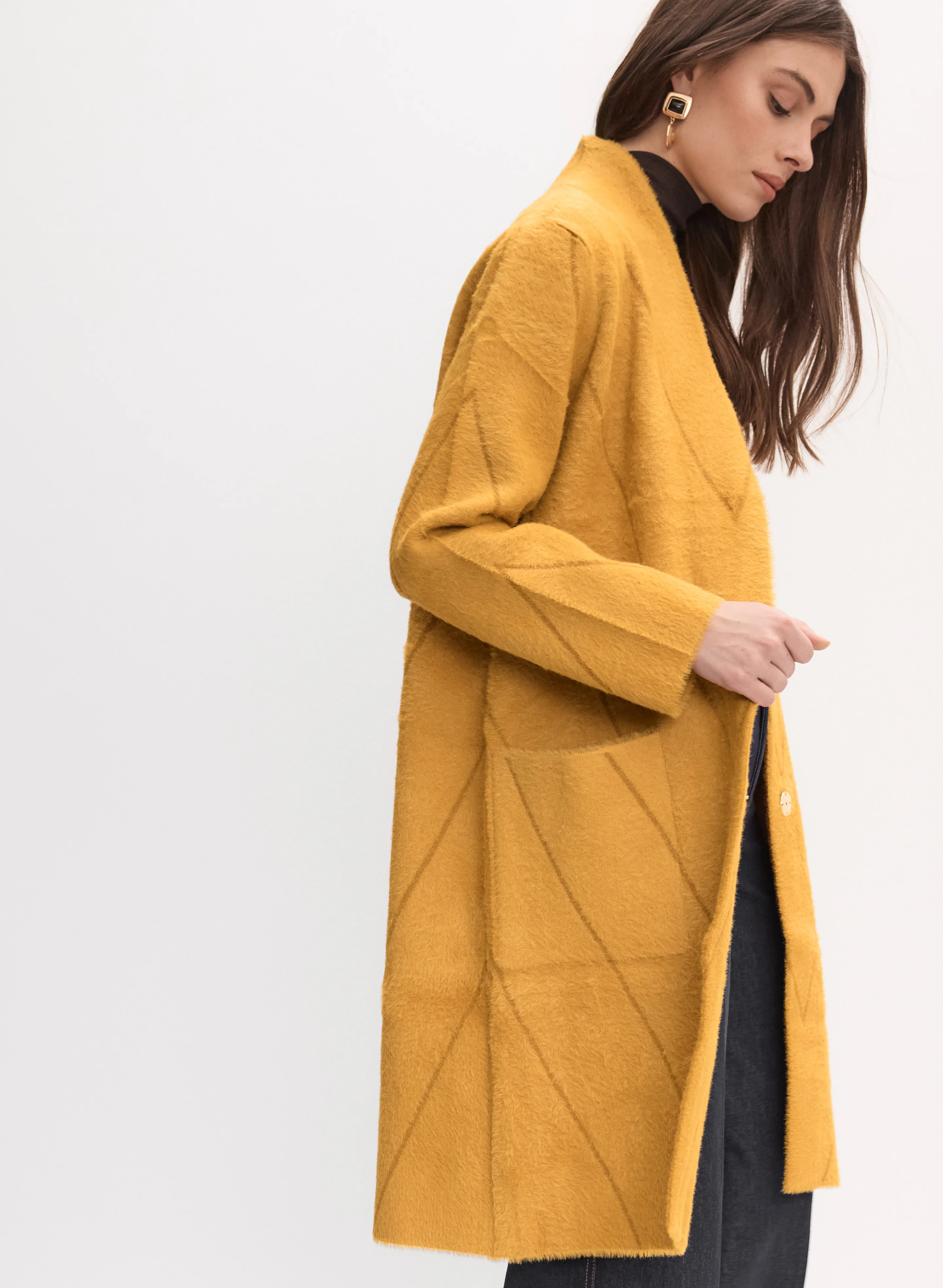 Joseph Ribkoff - Long Yarn Coat - Image 5