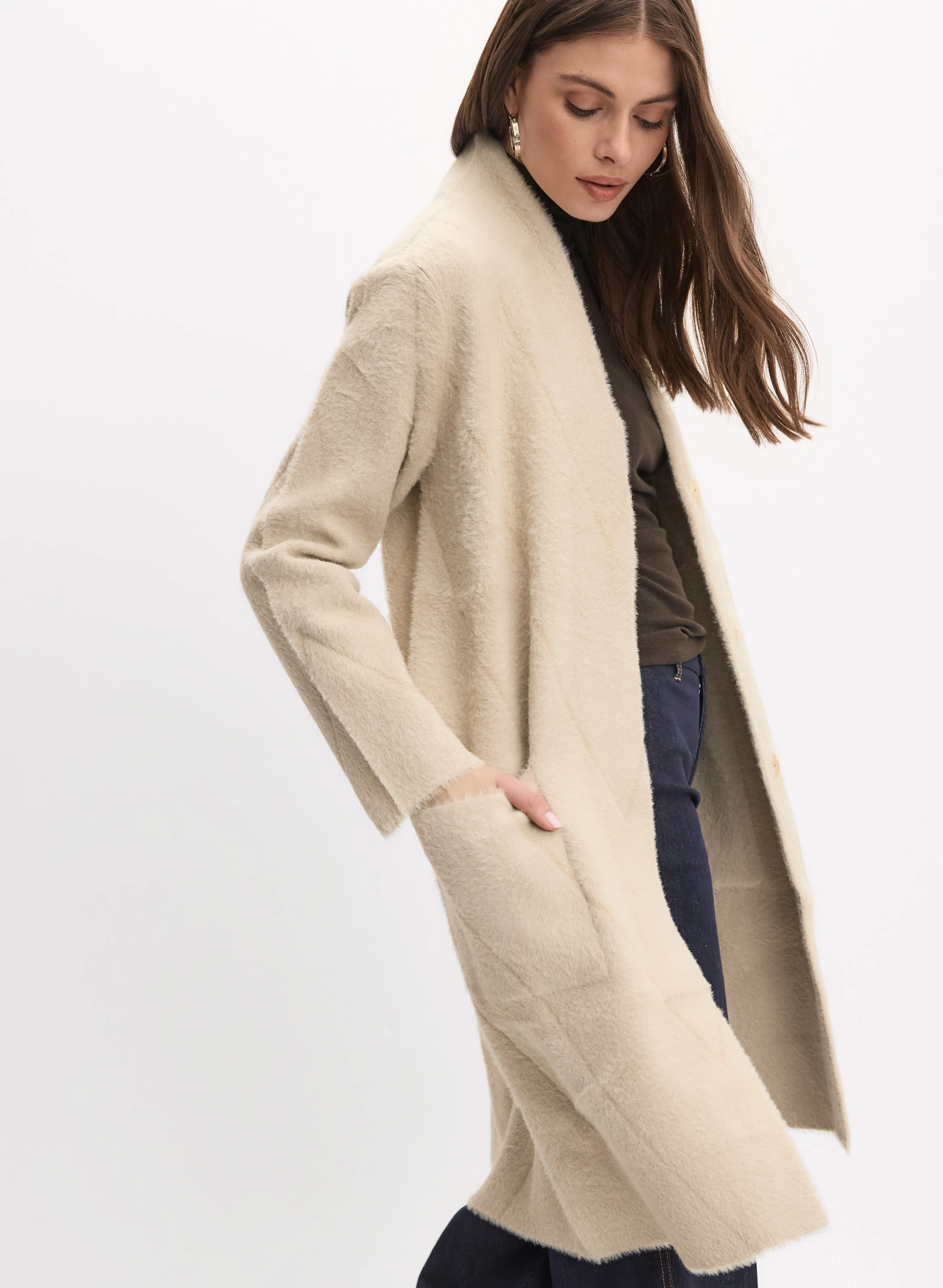 Joseph Ribkoff - Long Yarn Coat - Image 5