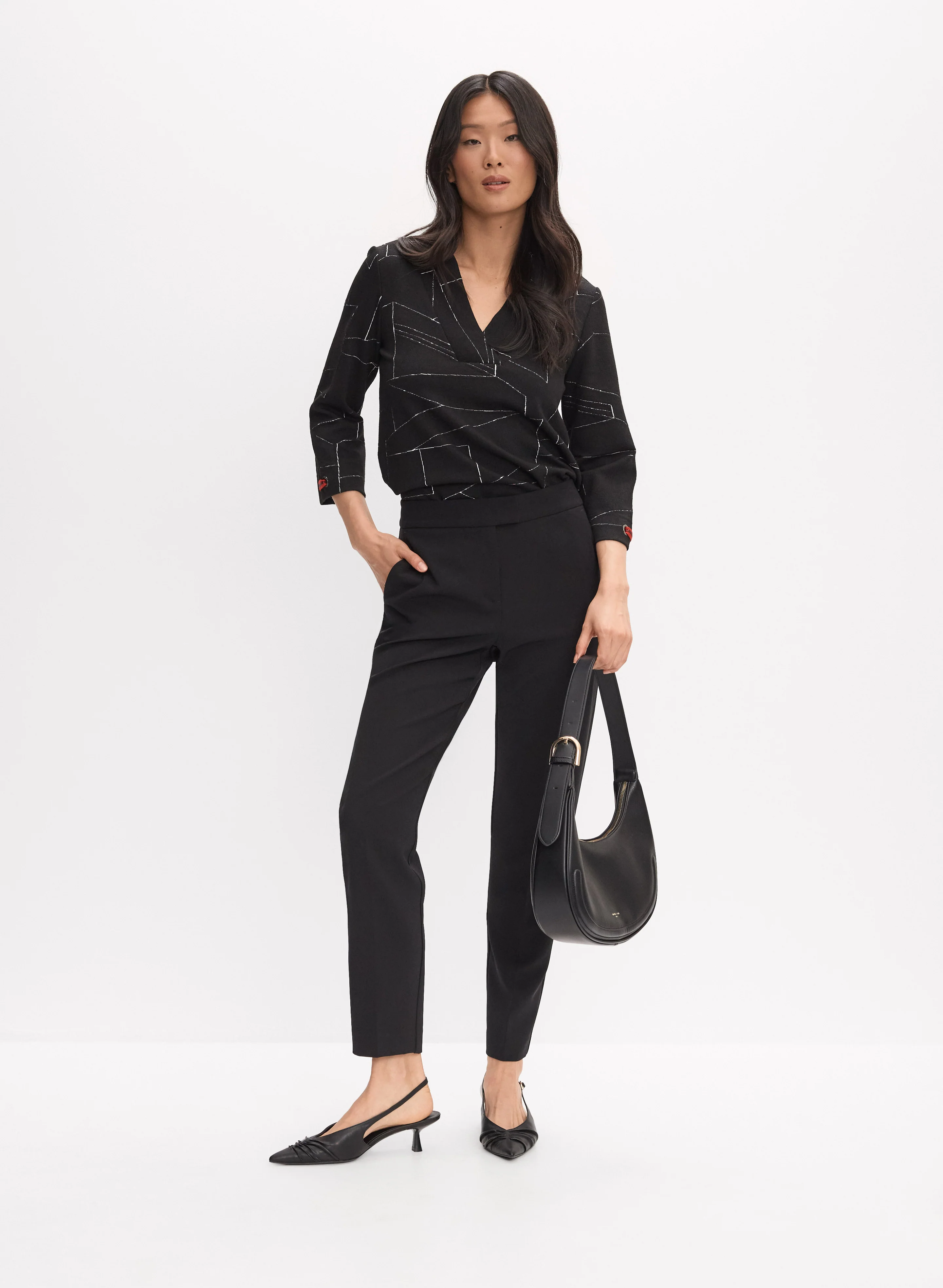 Joseph Ribkoff - Metallic Geometric Blouse - Image 3