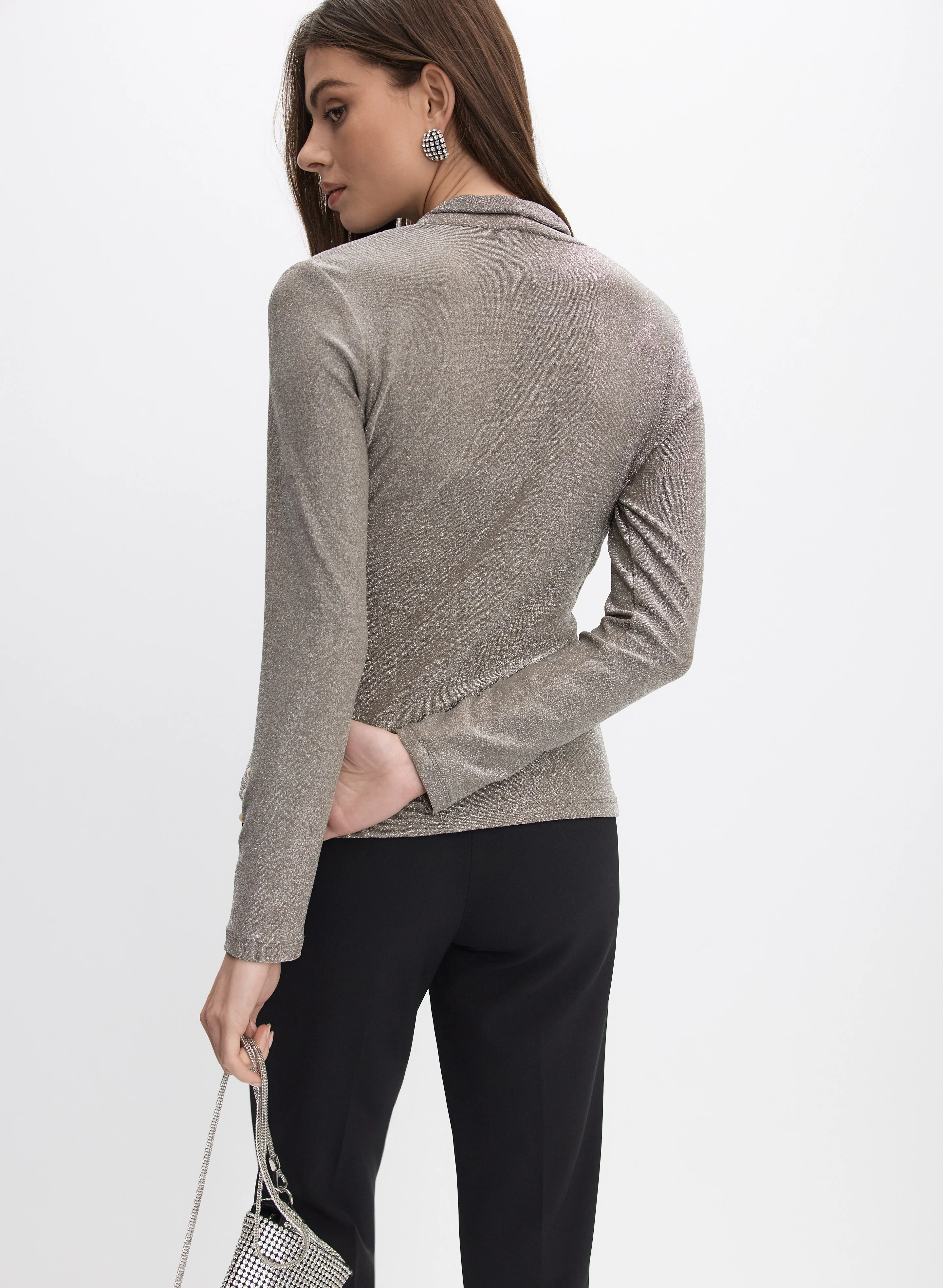 Joseph Ribkoff - Metallic Jersey Top - Image 4