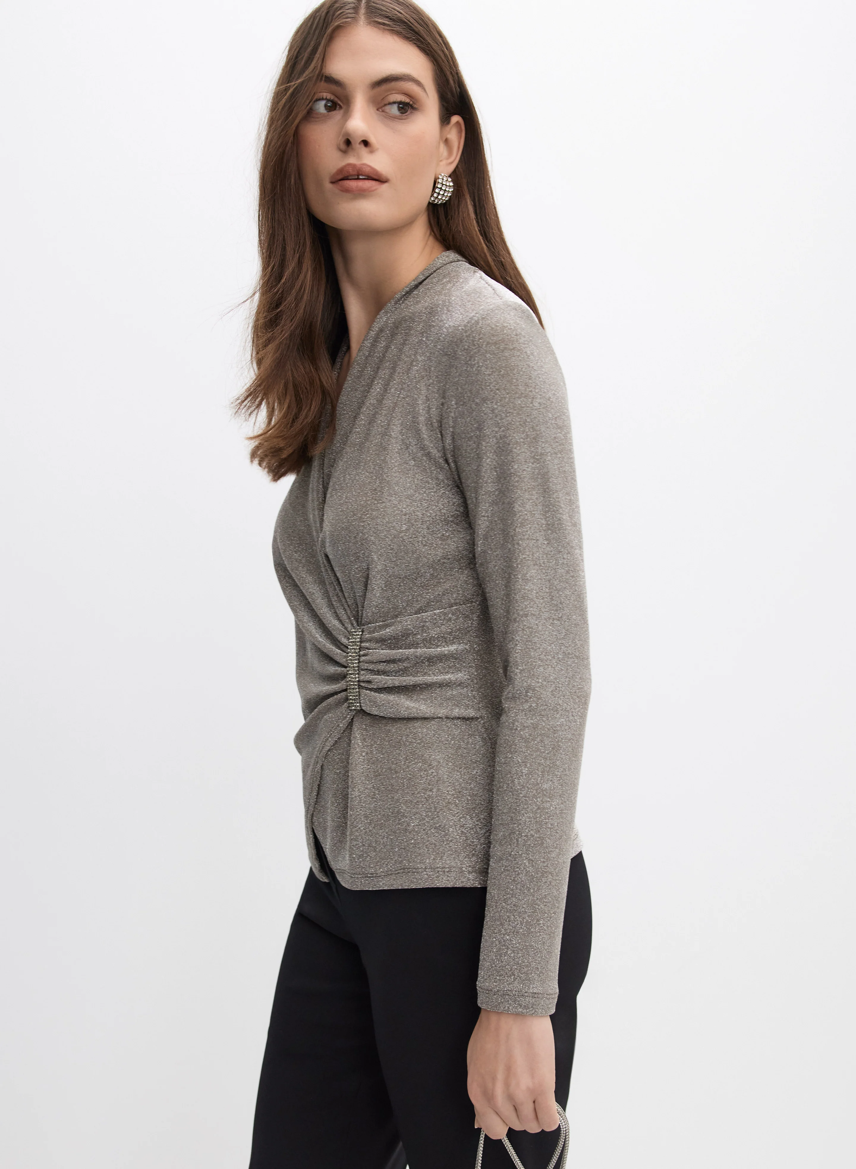 Joseph Ribkoff - Metallic Jersey Top - Image 5