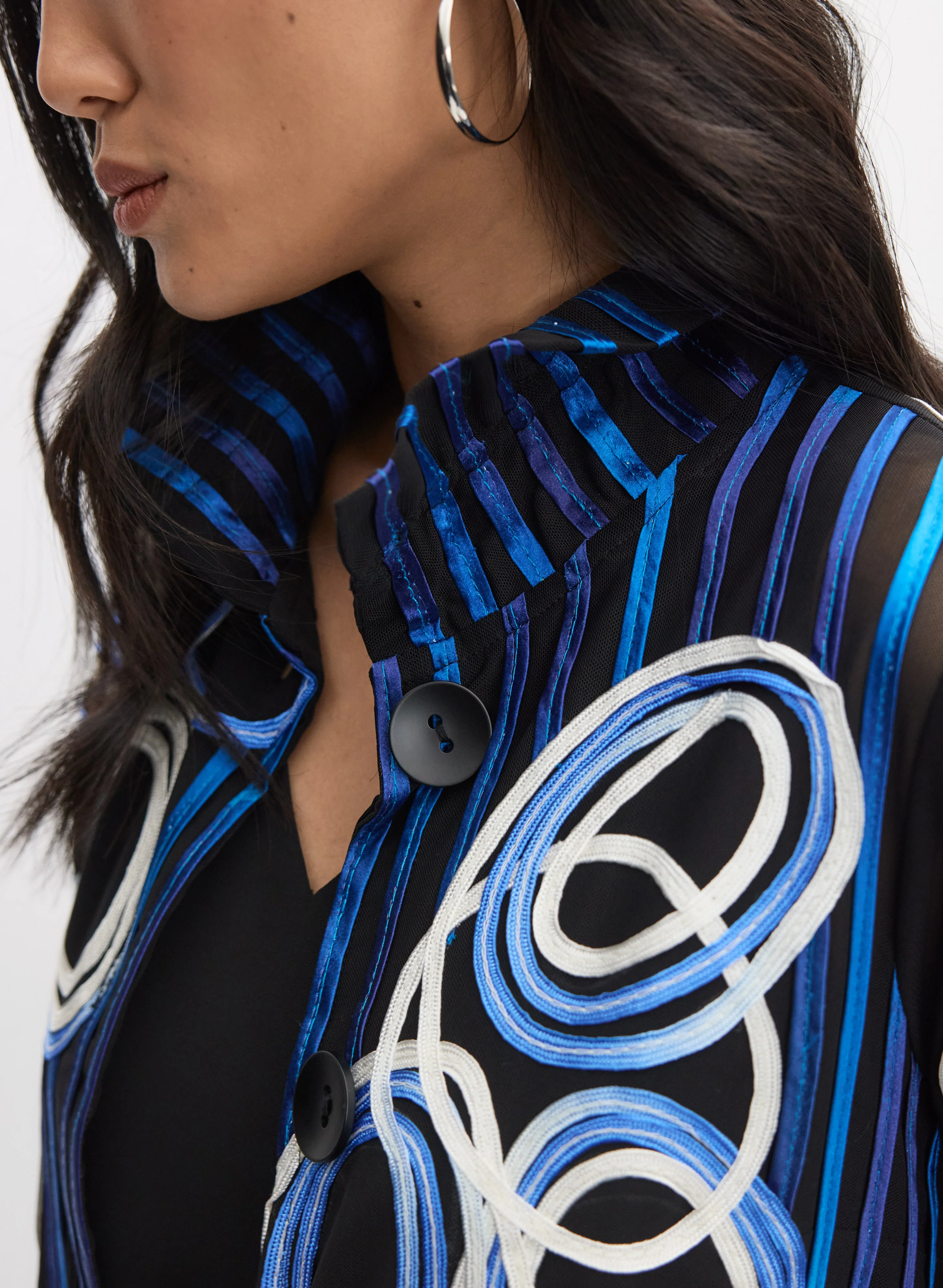 Joseph Ribkoff - Pattern Button Jacket - Image 2