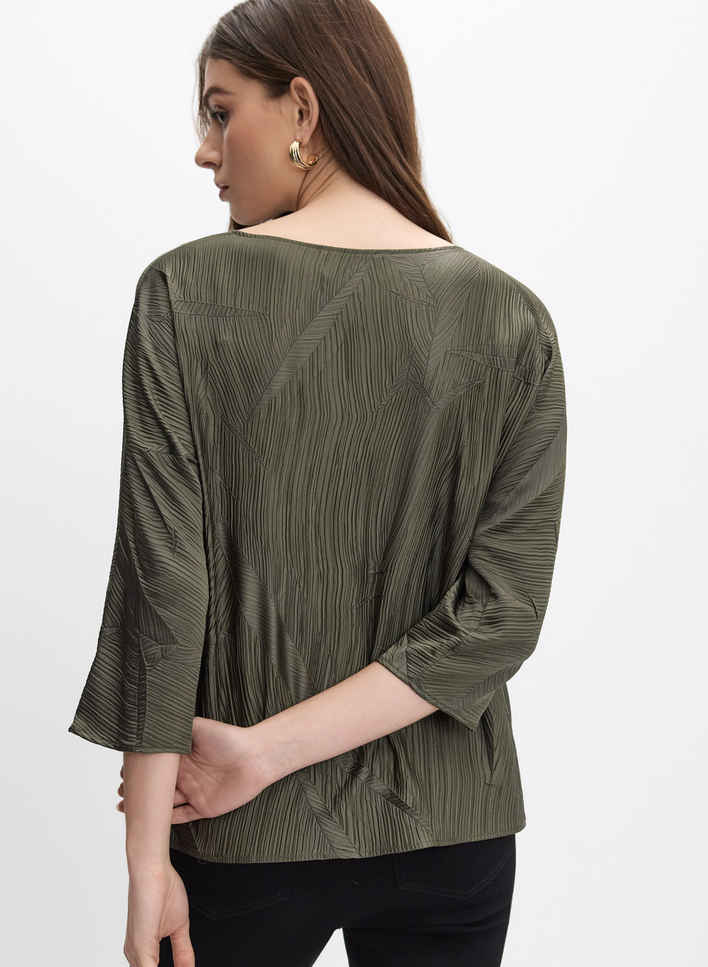 Joseph Ribkoff - Pleated Satin Blouse - Image 4