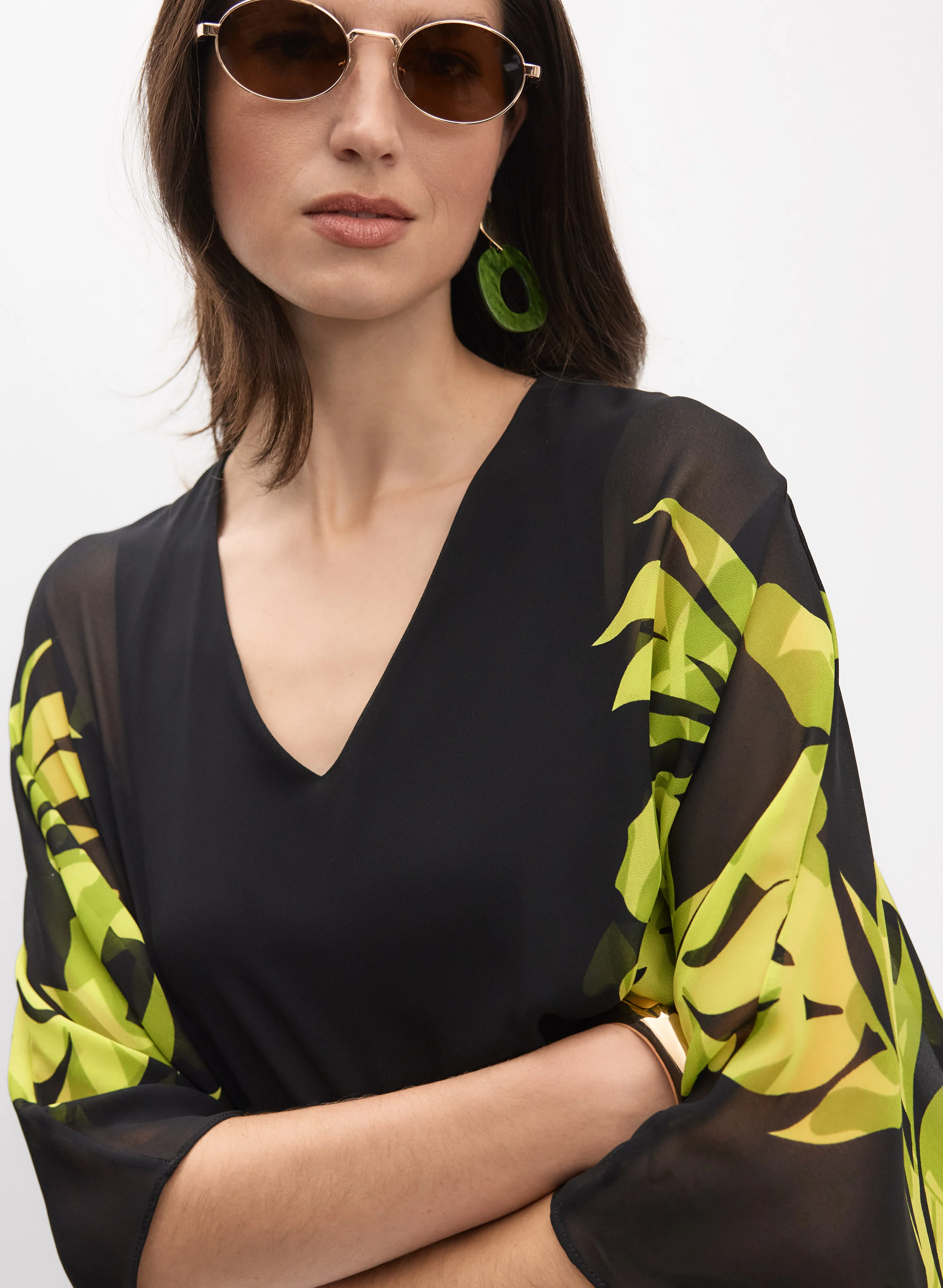 Joseph Ribkoff - Printed Poncho Blouse - Image 2