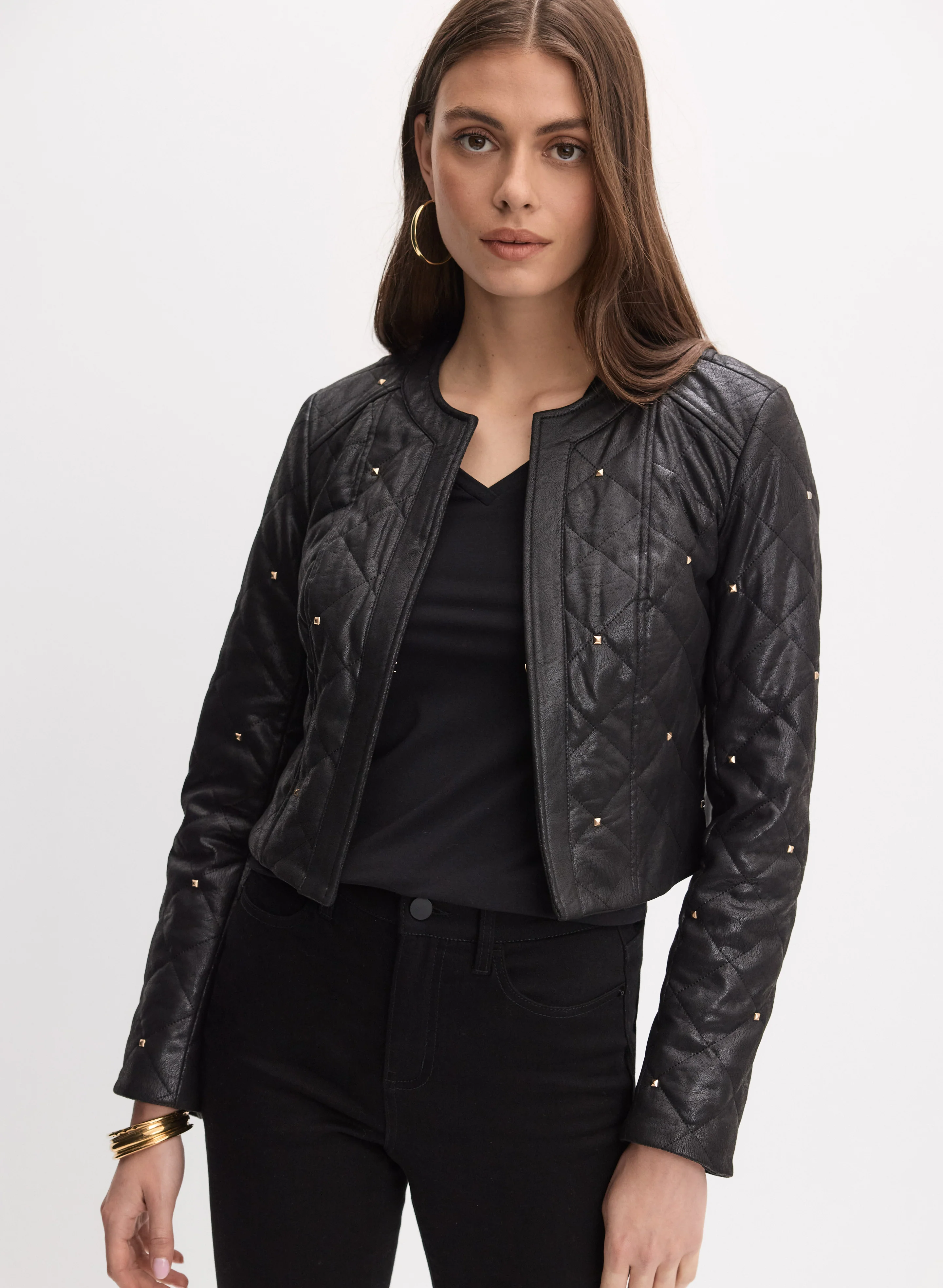 Joseph Ribkoff - Quilted Faux-Suede Jacket