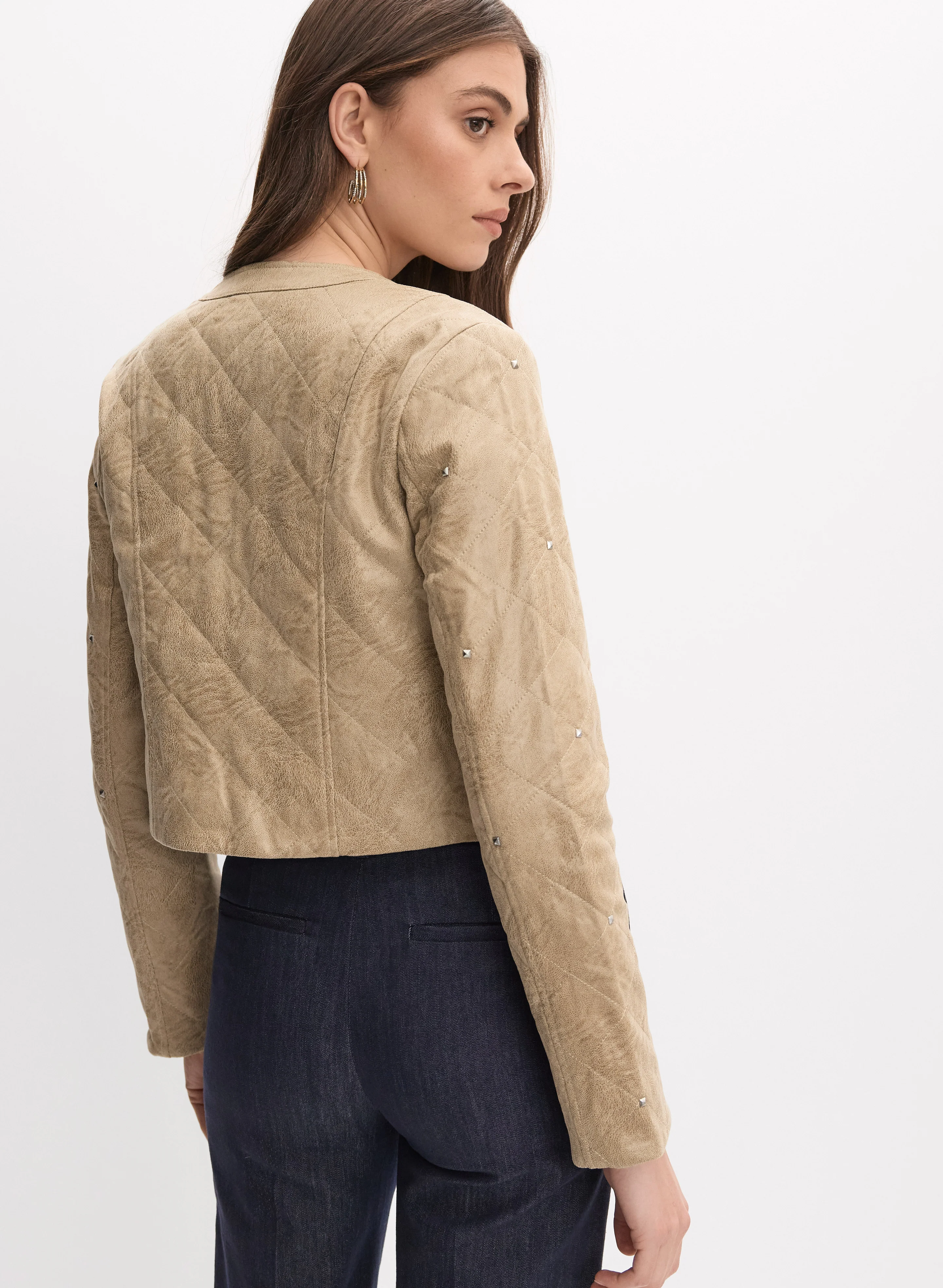 Joseph Ribkoff - Quilted Faux-Suede Jacket - Image 4