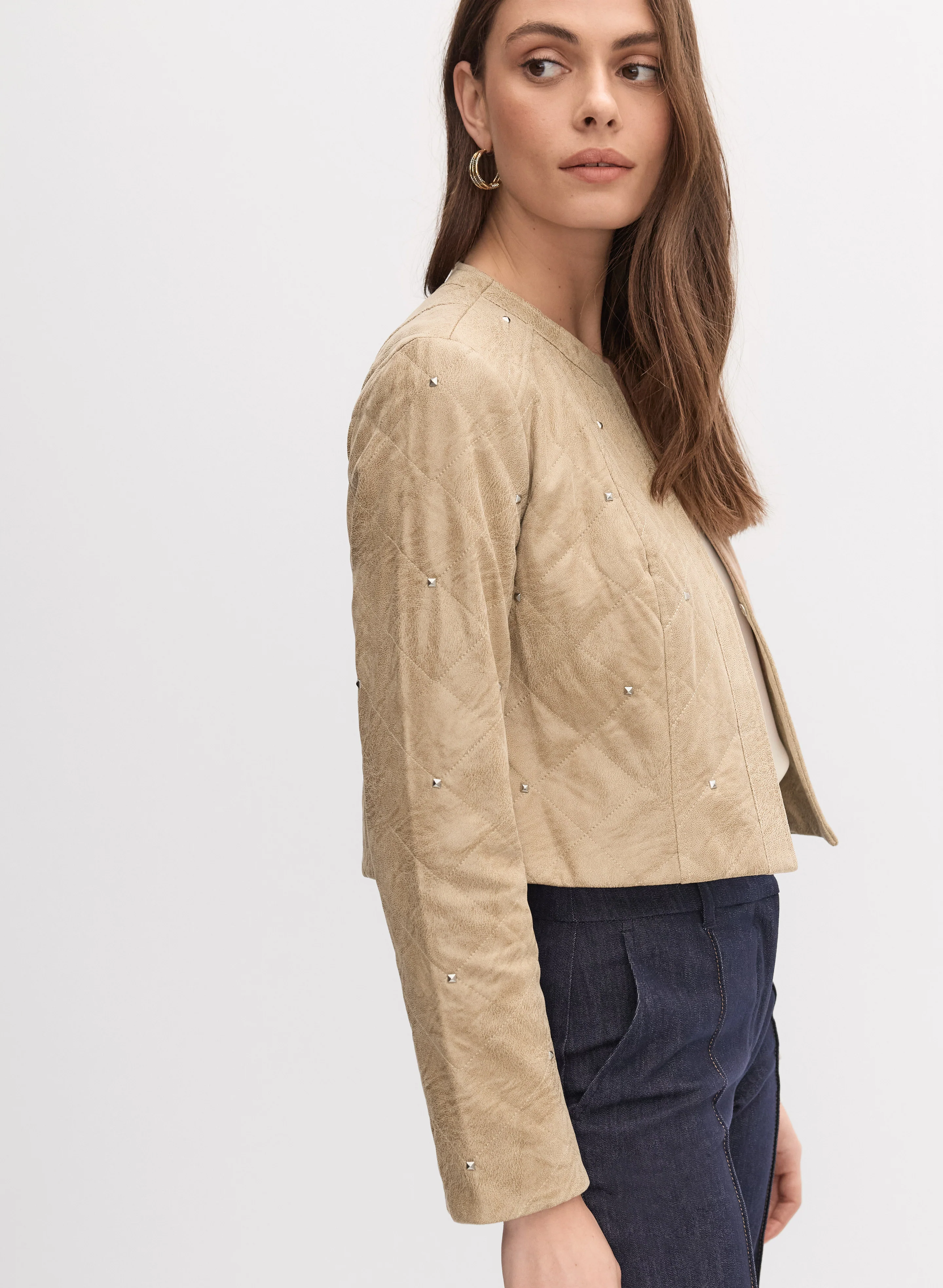 Joseph Ribkoff - Quilted Faux-Suede Jacket - Image 5