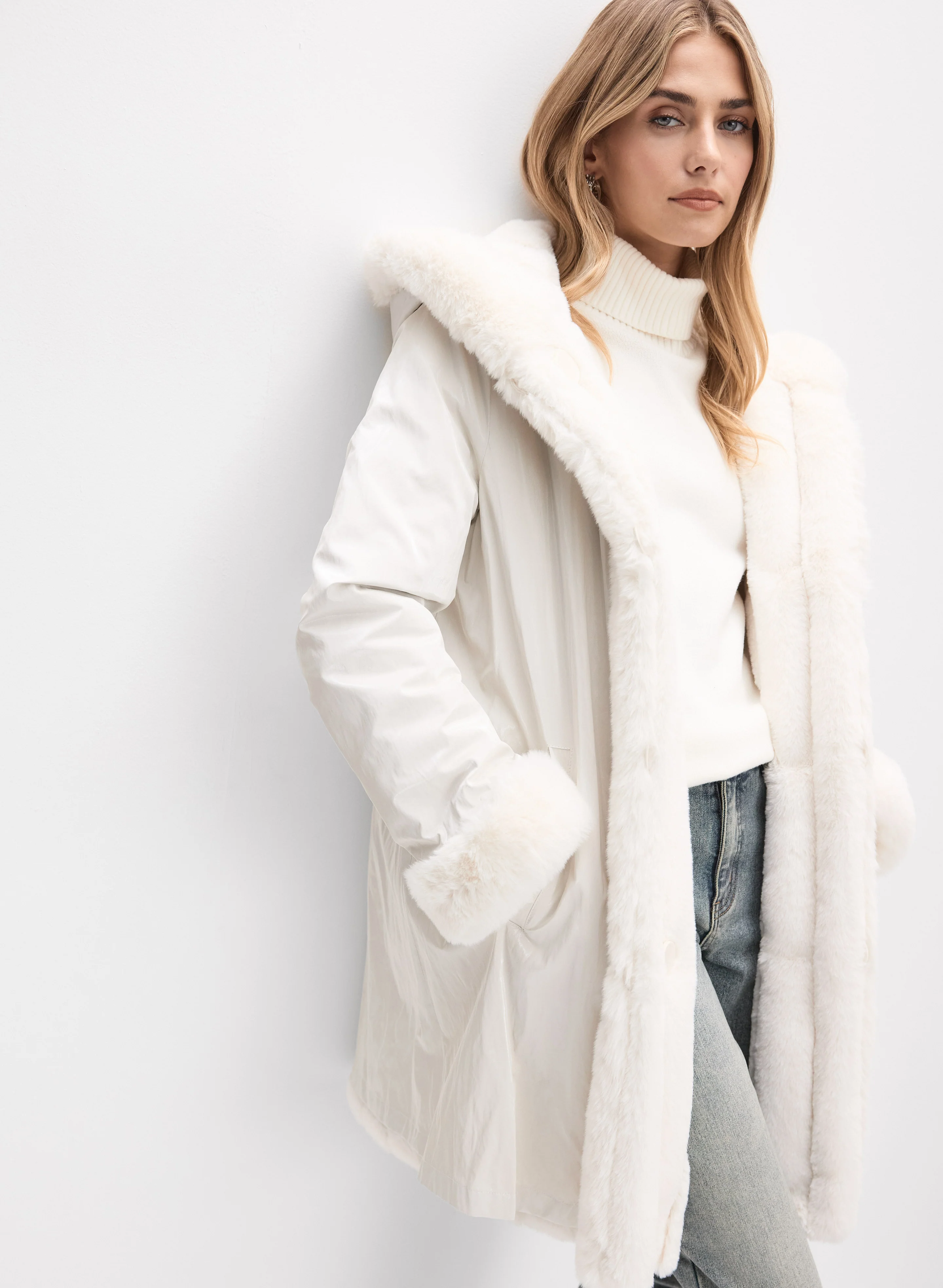 Joseph Ribkoff - Reversible Faux-Fur Coat - Image 8