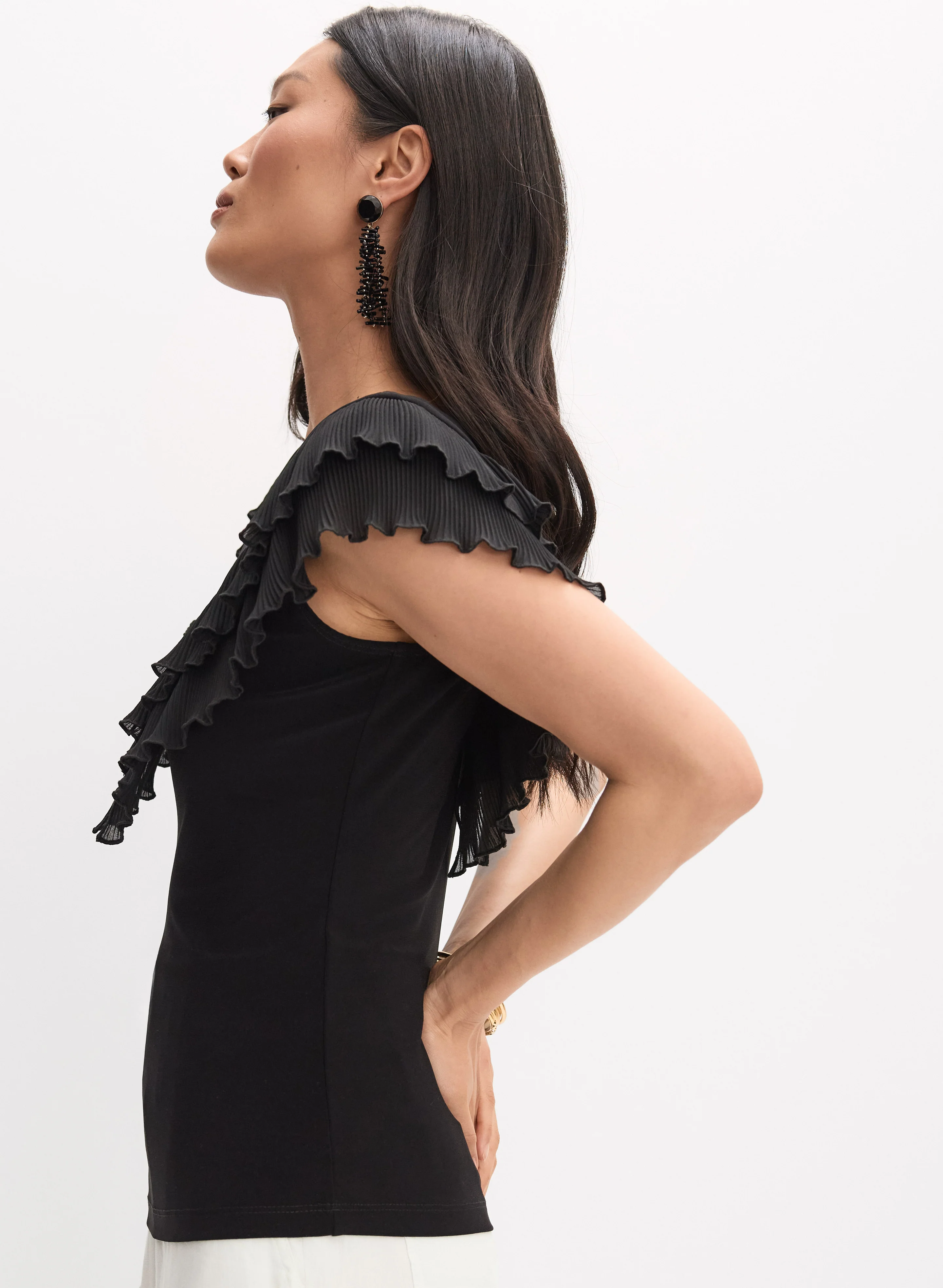Joseph Ribkoff - Ruffle Detail Top - Image 5