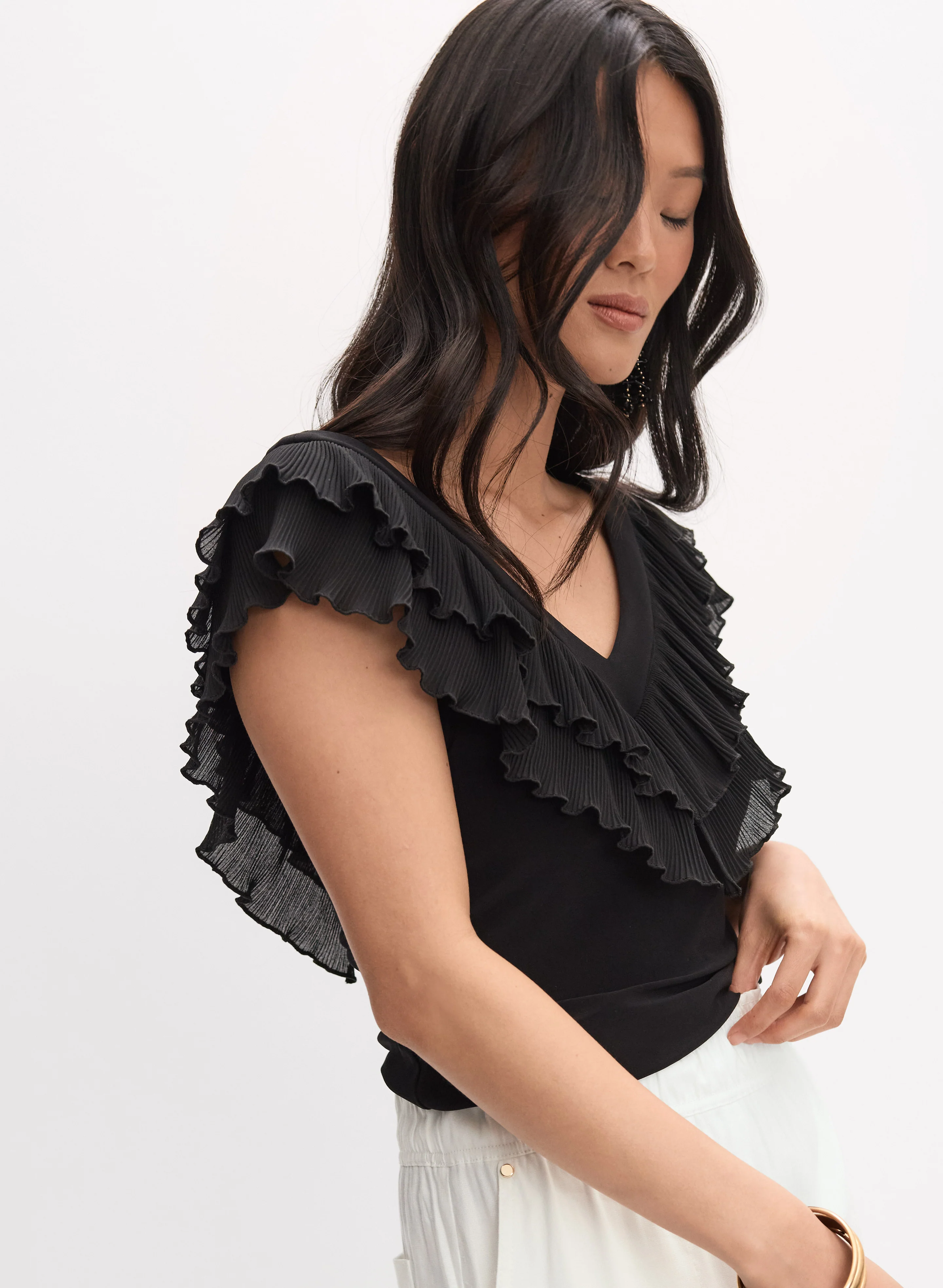 Joseph Ribkoff - Ruffle Detail Top - Image 6