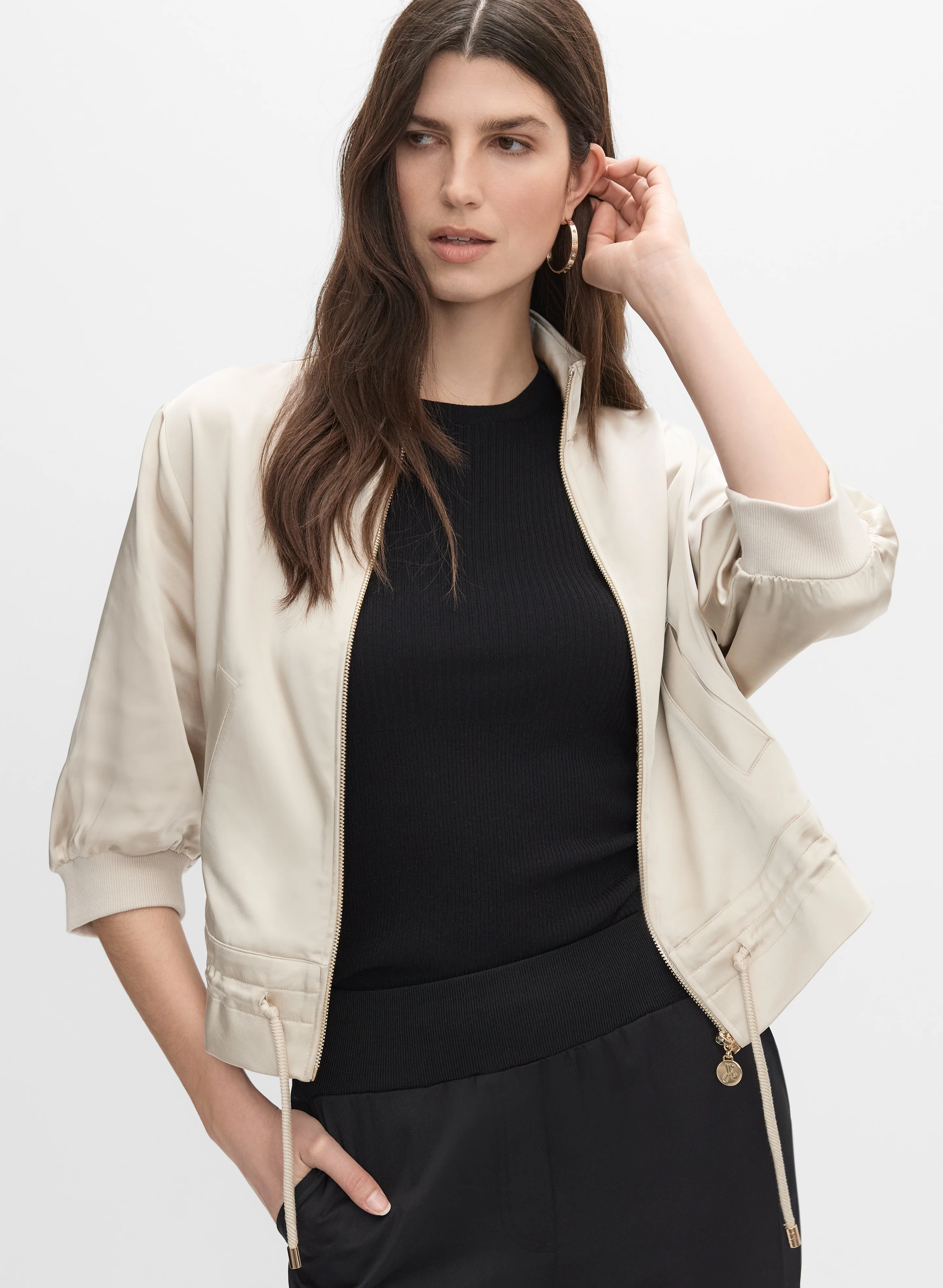 Joseph Ribkoff - Satin Zip-Up Jacket