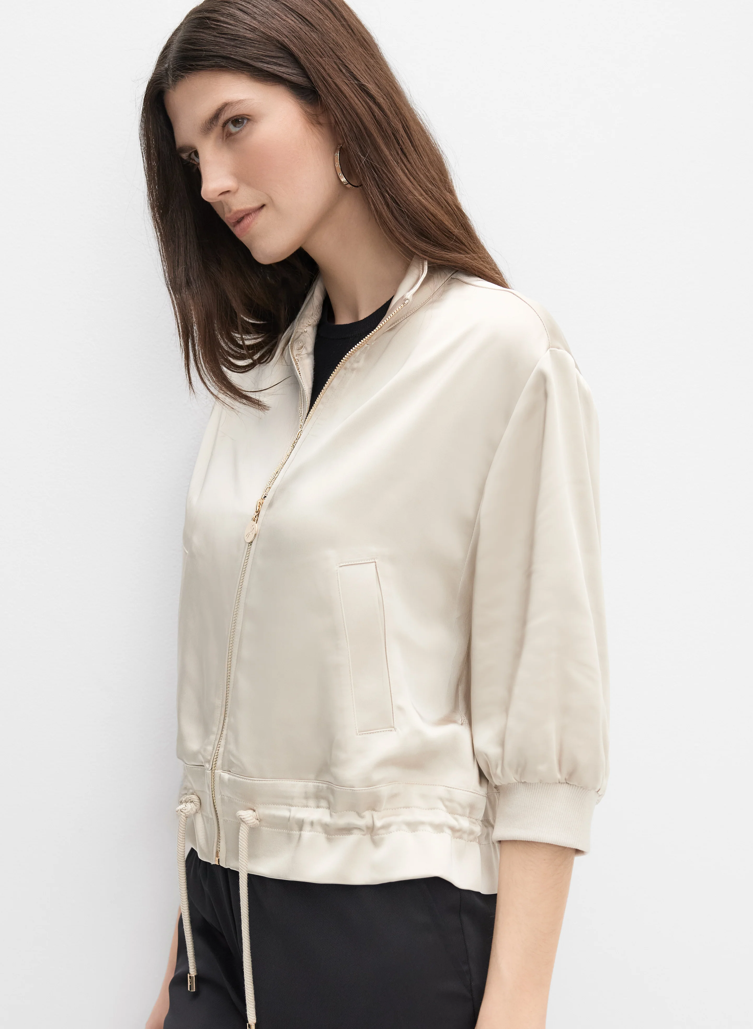 Joseph Ribkoff - Satin Zip-Up Jacket - Image 5