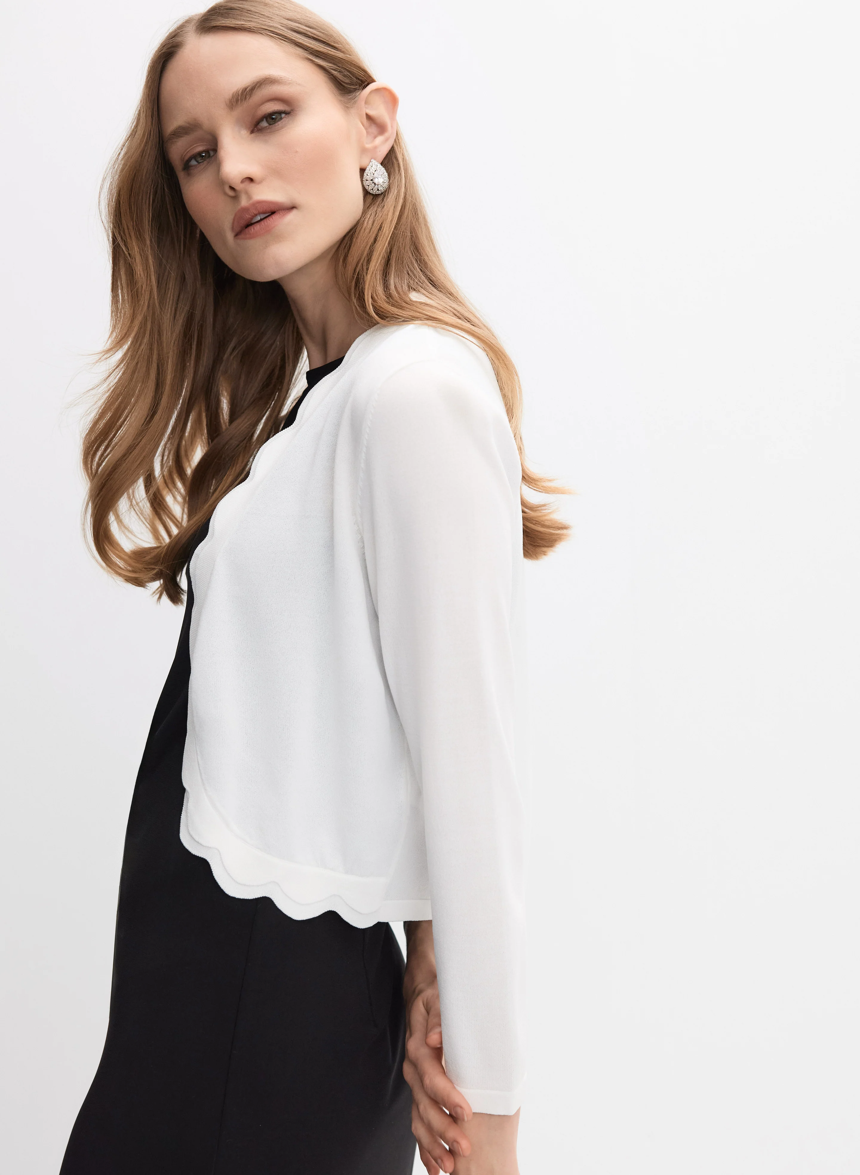 Joseph Ribkoff - Scalloped Knit Bolero - Image 5