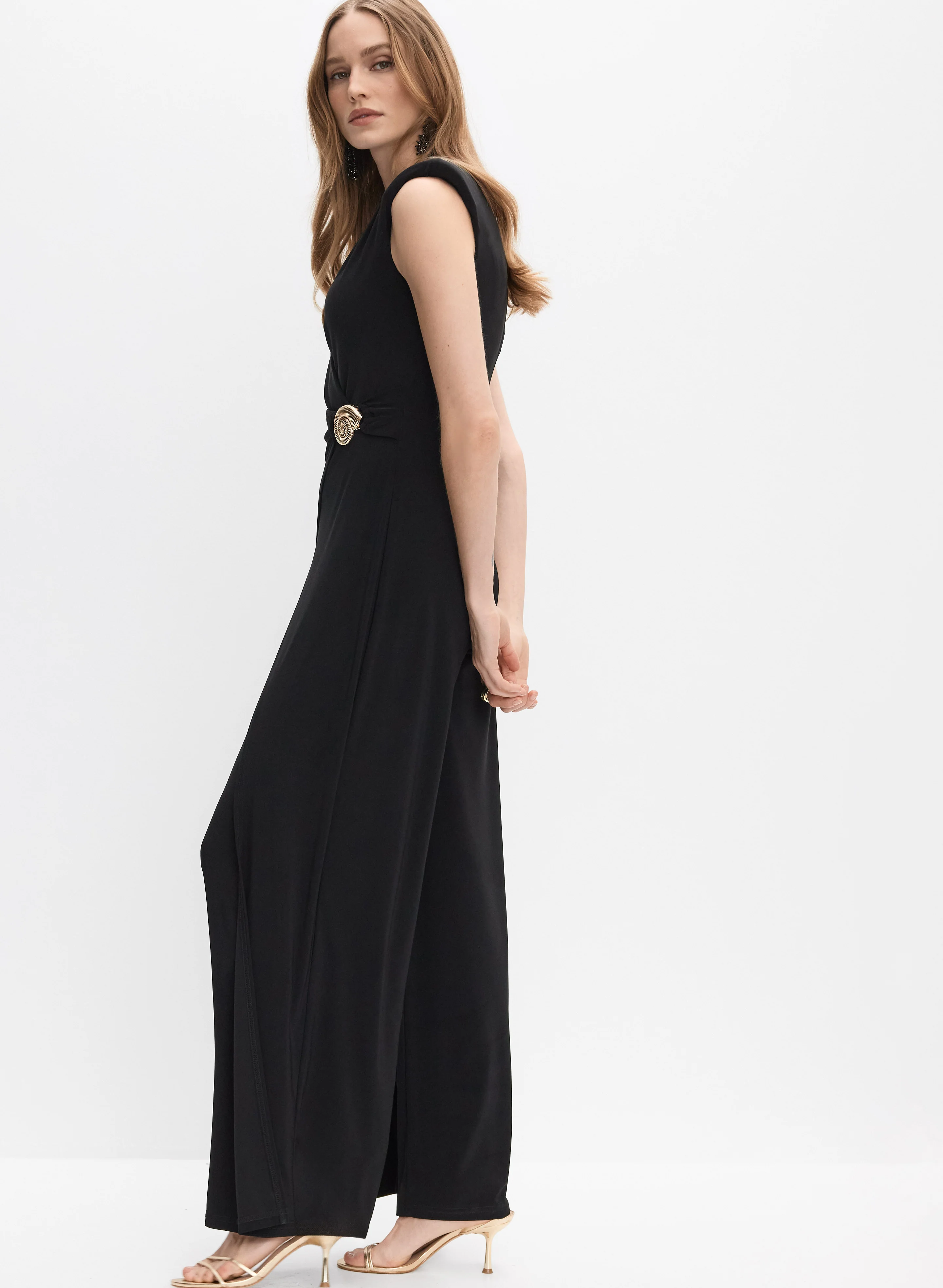 Joseph Ribkoff - Seashell Hardware Culotte Jumpsuit - Image 3