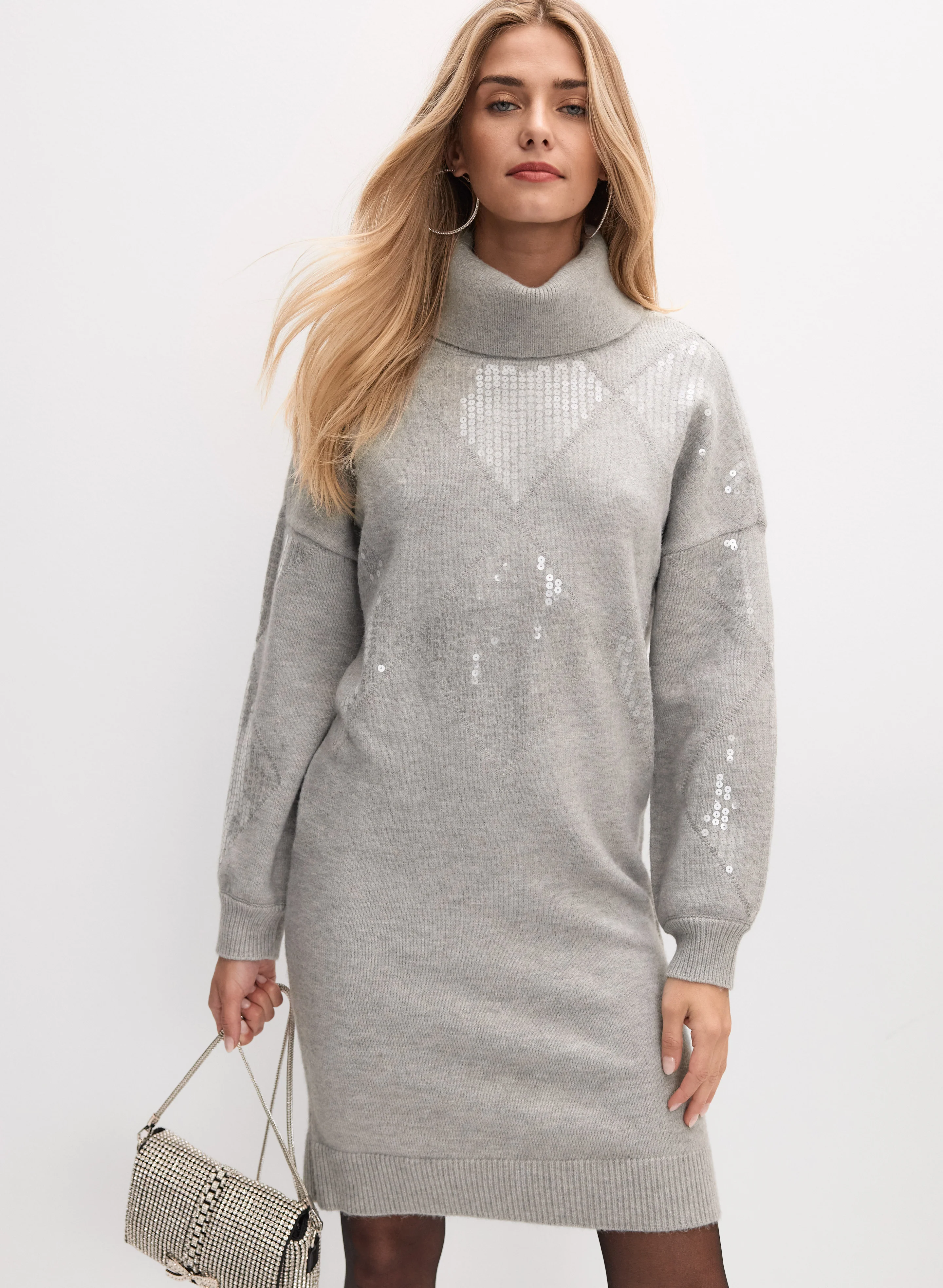Joseph Ribkoff - Sequin Detail Sweater Dress - Image 5